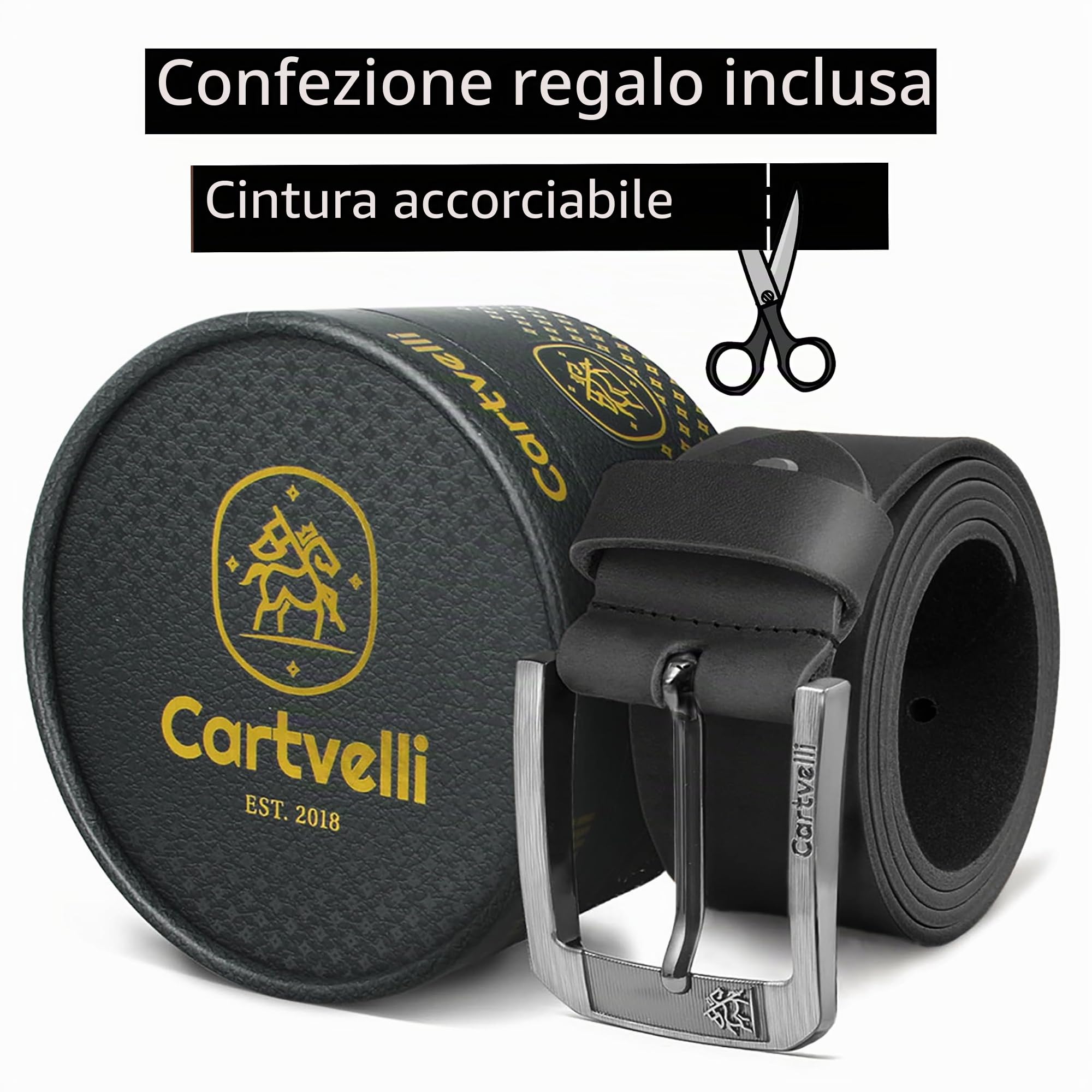 Cintura in pelle premium da uomo Made in Italy con confezione regalo in vera pelle da uomo cintura in jeans cintura larga pelle cintura 40 mm cintura accorciabile