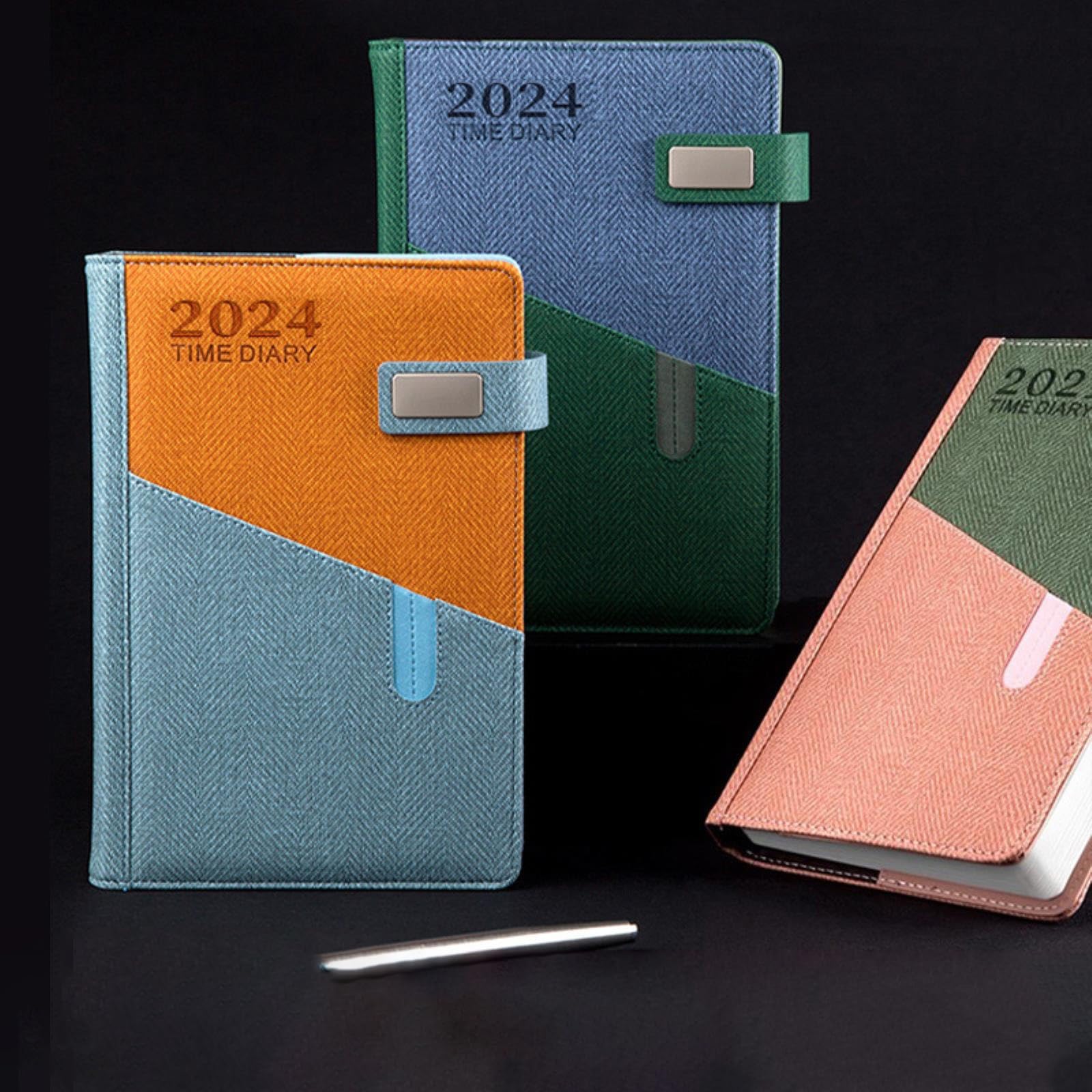 Set di quaderni spessi formato A5, confezione regalo, blocco note per ufficio aziendale, arancione rosso (confezione regalo nera)