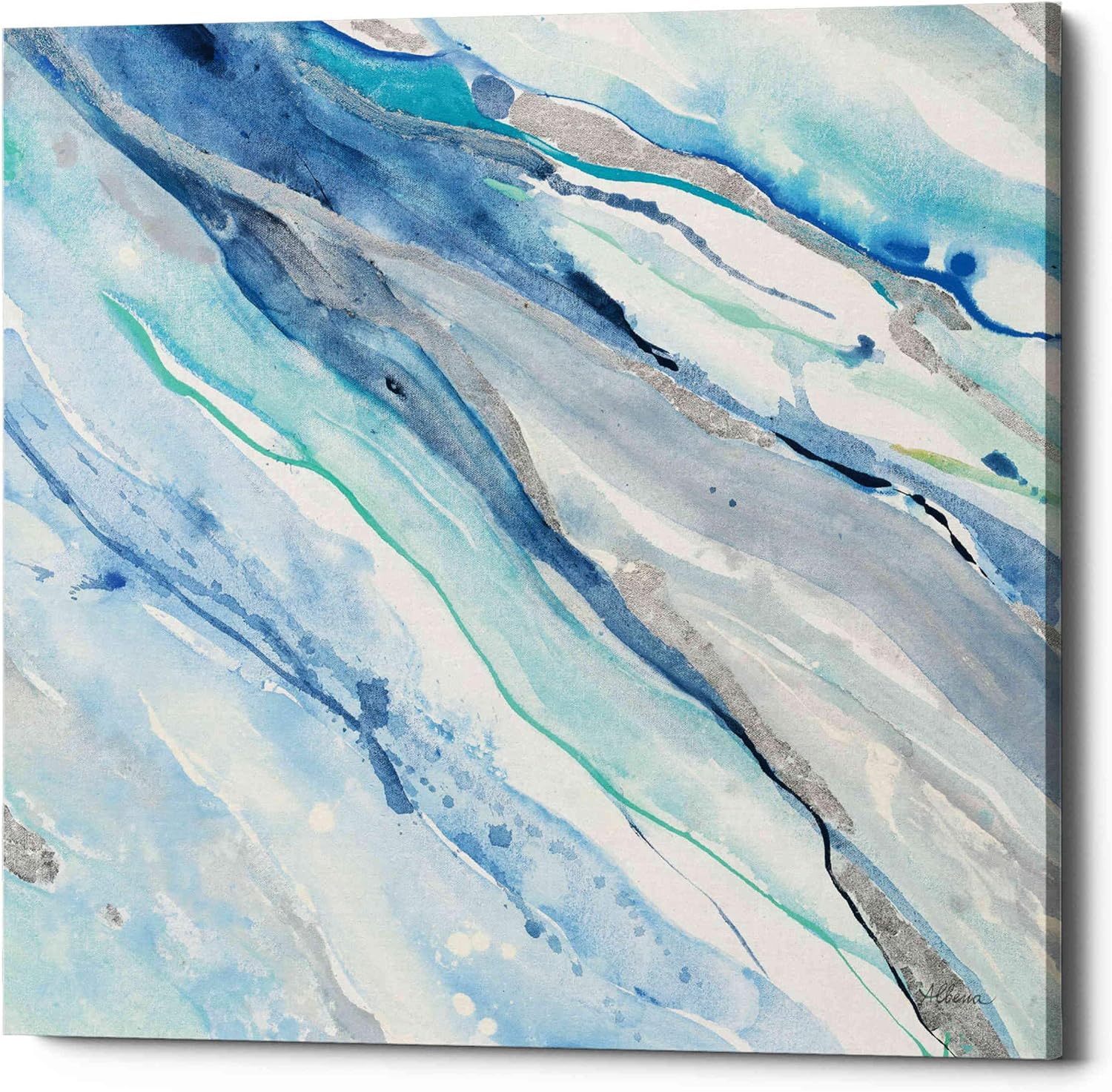 Epic Graffiti 'Silver Spring II' by Albena Hristova, Canvas Wall Art, 12"x12"