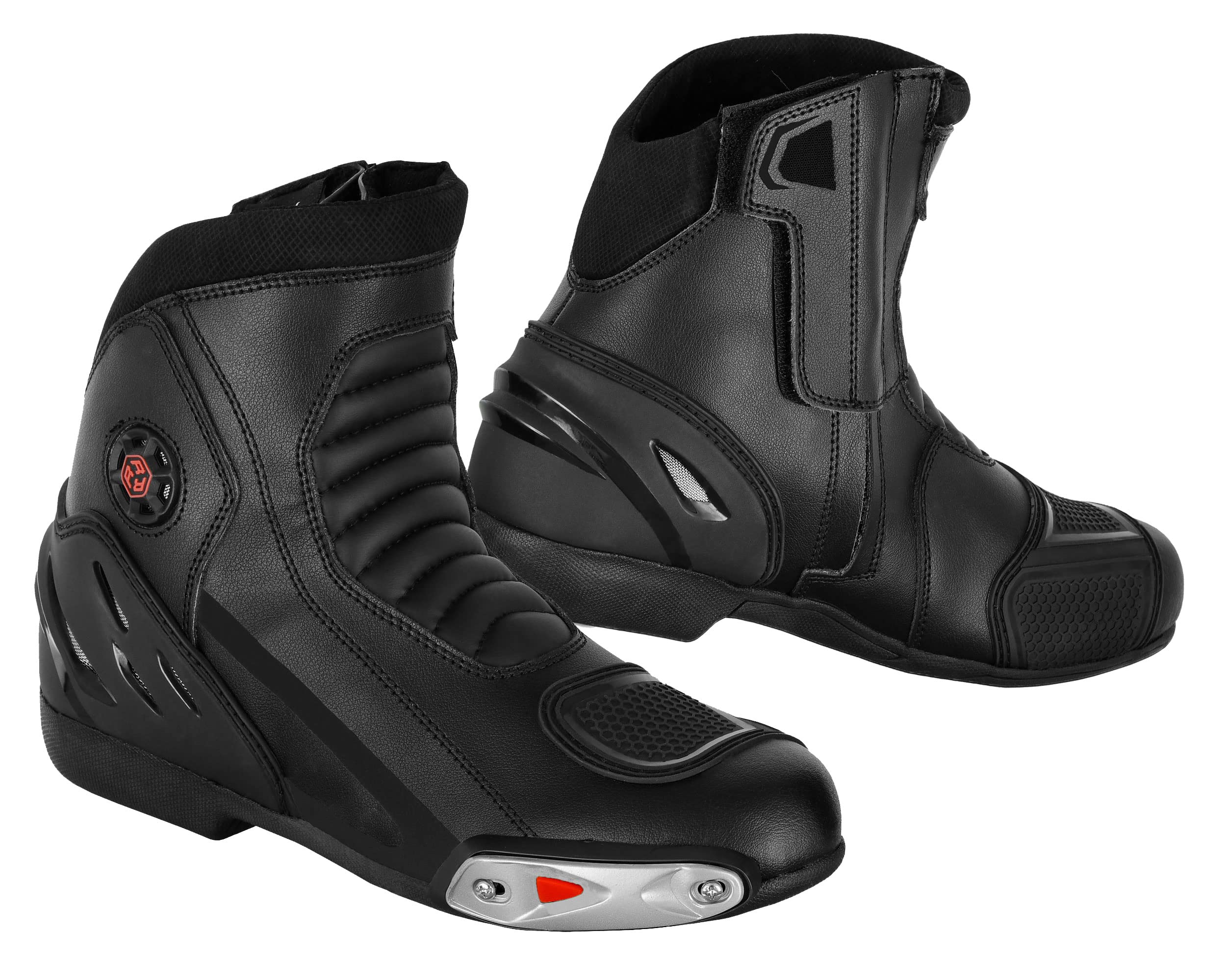 Herren-Motorradschuhe aus Leder rutschfeste Schutzstiefel mit Knöchelstütze wasserdichte Motorrad-Rennstiefel