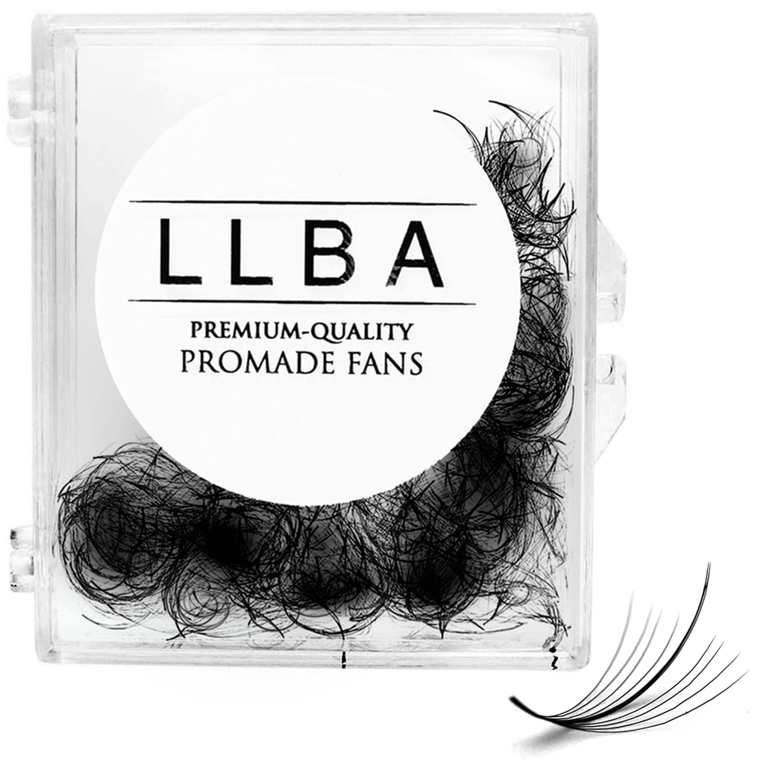 LLBA Promade Wispy Lash Extensions 9D 0.05, 100% Handmade Eyelashes Volume Fans, C Cc D Curls, 9-17 Mm Length, Long-Lasting, Easy Application (D 12 mm)