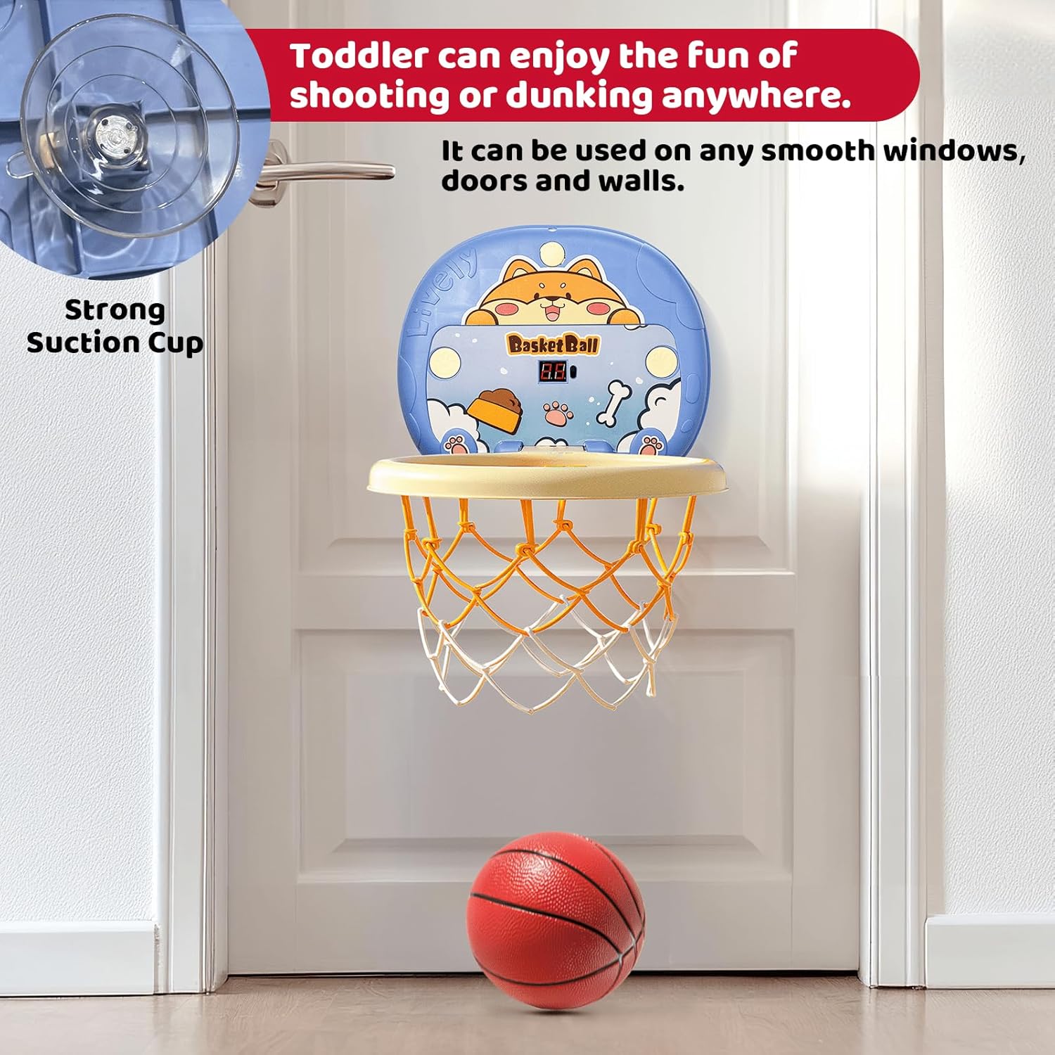 Toddler Baby Mini Basketball Hoop Indoor for Toddlers Kids Boys Room,Baby & Boy Toys 3 4 5 6 Years Old Birthday for 3 4 5 6 Year Old Boys