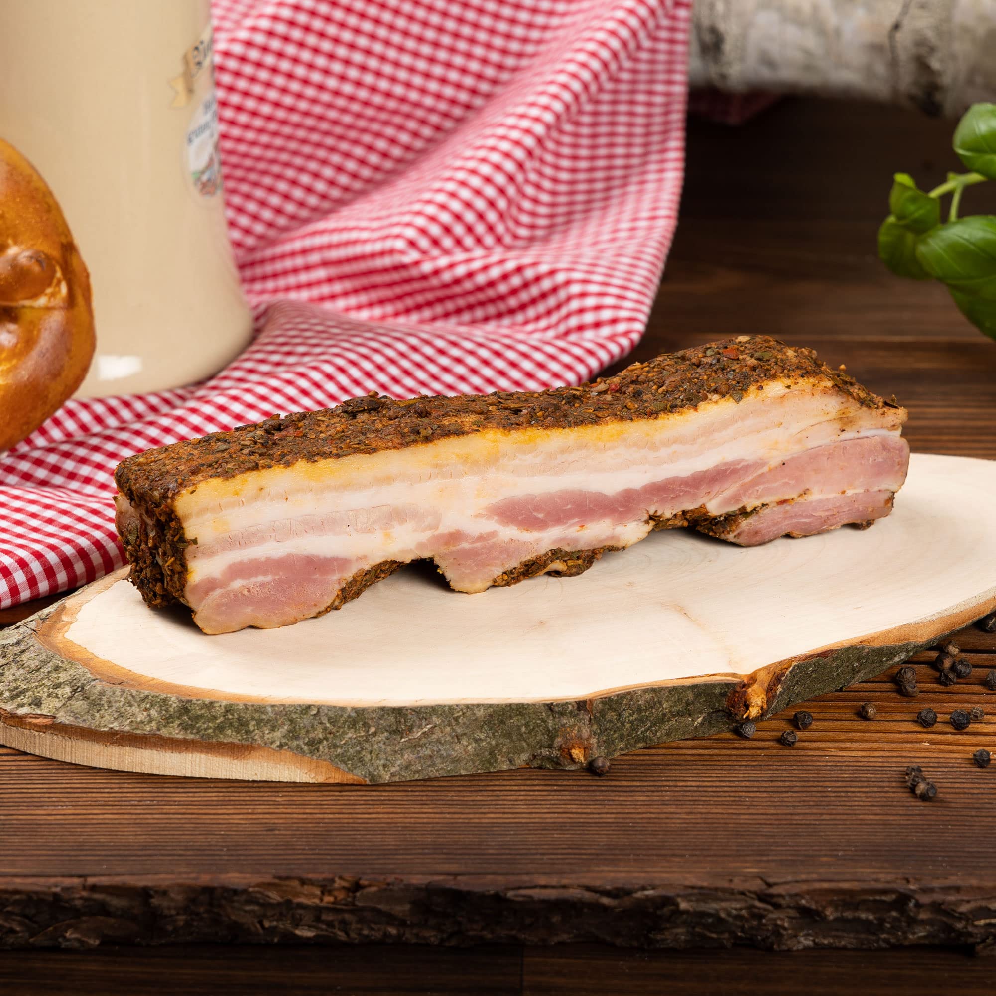 WURSTBARON® Schinken Wurst Geschenkbox aus Holz mit Serrano, Wacholderbauch, Bauerngeräuchertes, Schwarzrauch, Hüttenspeck & Taschenmesser - 2,88 kg