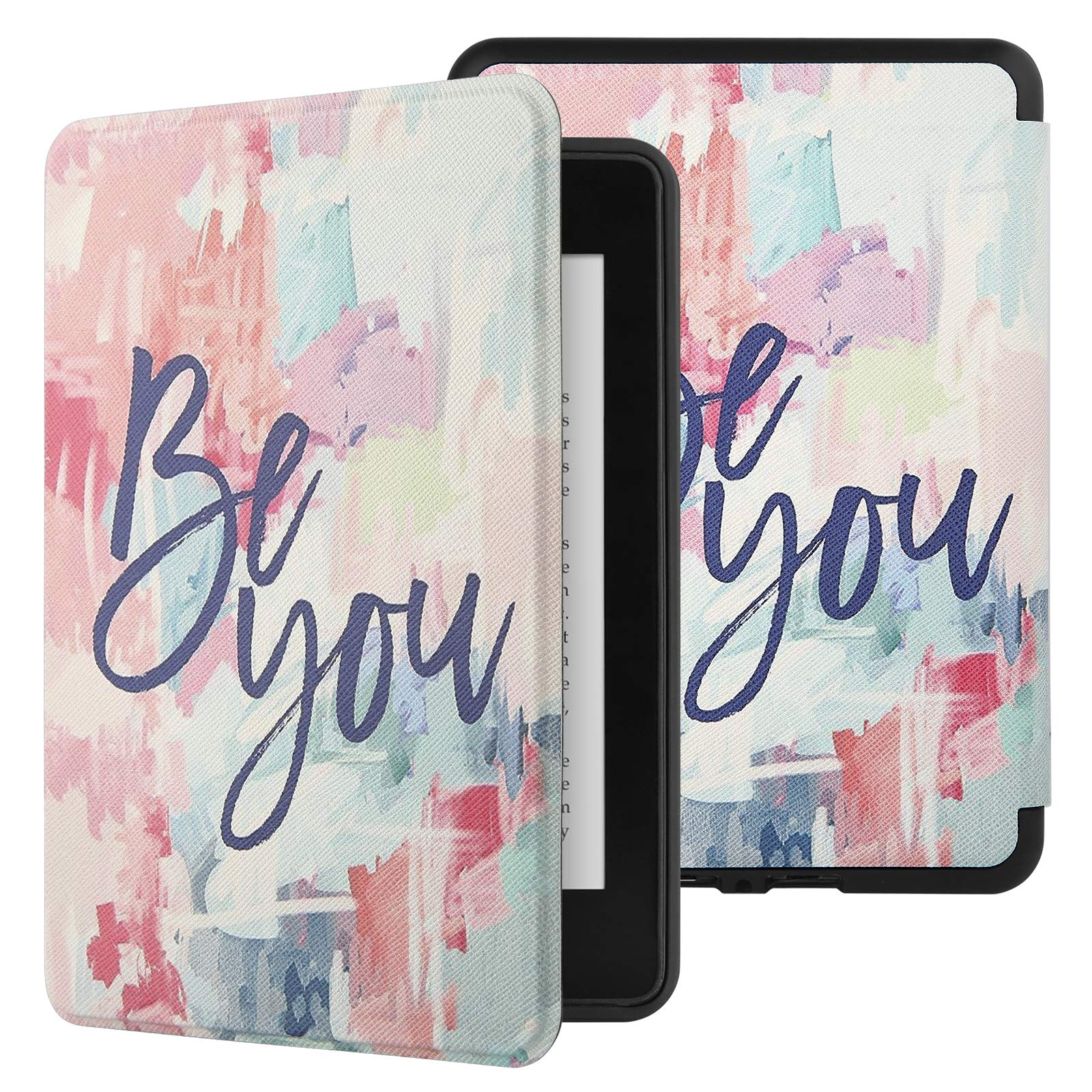 SwooK Magnetic Flip Cover case for Old Kindle Paperwhite 1/2/3/7th Gen Generation Released in 2012/2013/2014/2015/2016 New 300 PPI Versions 6" inch Display Flip Cover Case Shell (Be You)