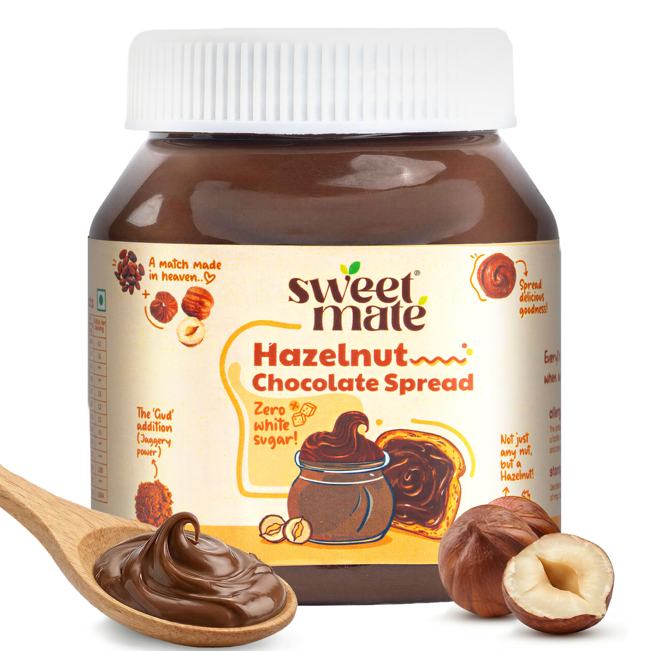 Sweetmate Hazelnut Chocolate Spread -300g | No Refined Sugar, Preservatives and Palm Oil | Sweetened with Jaggery | With Pure Hazelnut | More Chocolatey, Higher Nuts and Extra Creamy-image-40