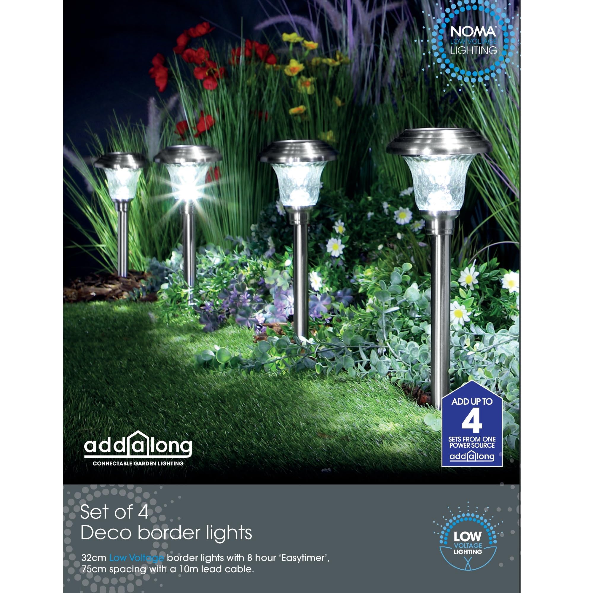 Noma Silver Connectable Deco Border Lights (Set Of 4),