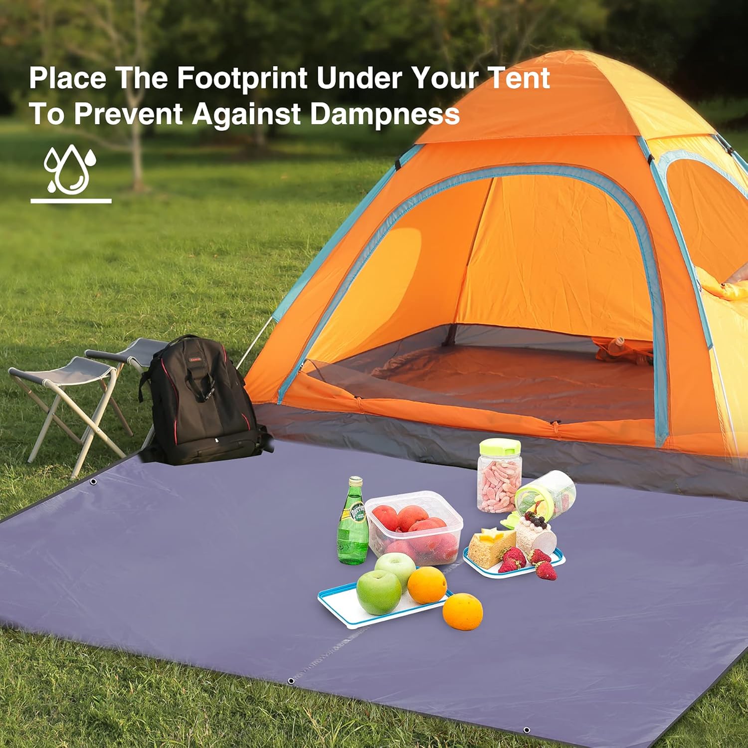 REDCAMP Waterproof Camping Tarp, Grey/Green 4 in 1 Multifunctional Tent Footprint for Camping, Hiking, Backpacking