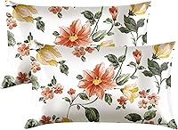 Vista 21 de EXQ Home - Funda de almohada de satén para cuidar el cabello y la piel, tamaño estándar, de seda con estampado negro, juego de 2 fundas con cierre