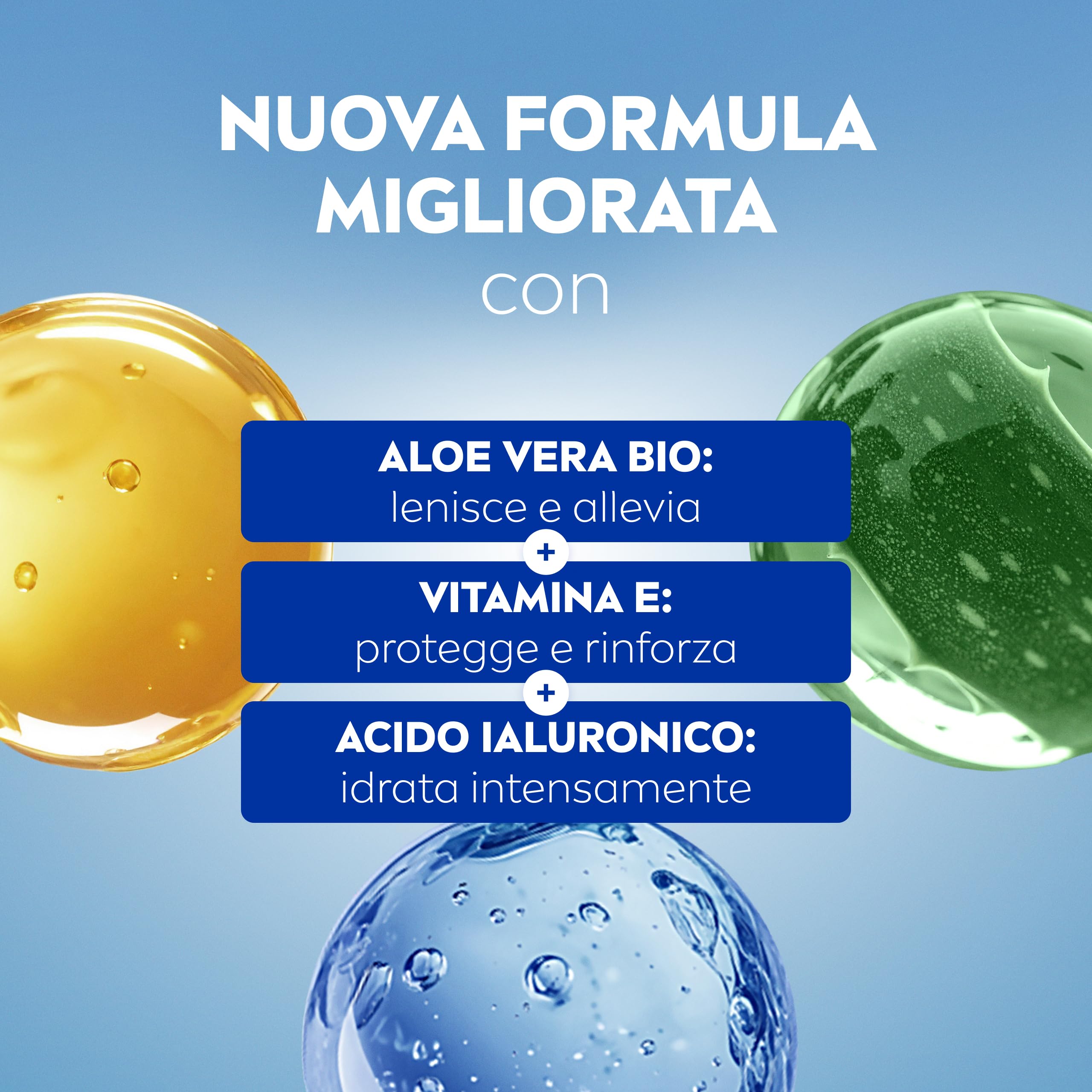 NIVEA SUN Doposole Hydrate 200 ml, Dopo sole idratante 48h, lenitivo e rinfrescante, Aftersun con Aloe Vera Bio, Vitamina E e Acido Ialuornico, Assorbimento rapido, Tutti i tipi di pelle