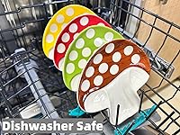 Vista 6 de Soporte de cuchara de cerámica para la parte superior de la estufa, soporte de cuchara de hongo para encimera de cocina, soporte de cuchara de Verde