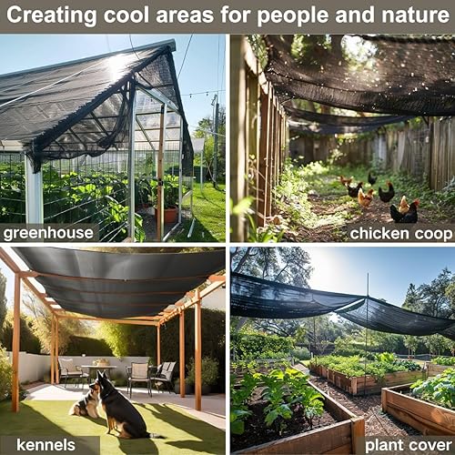 Miniatura 27 de BeGrit Paño de sombra para jardín 50% 6 x 10 pies con ojales, malla solar resistente a los rayos UV, red para plantas, invernadero, patio, gallinero
