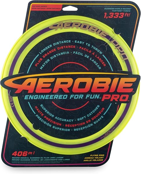 Aerobie-PRO Flying Ring-Anello di Lancio con Diametro 33 cm, Colore: Giallo, 6046389 - 1