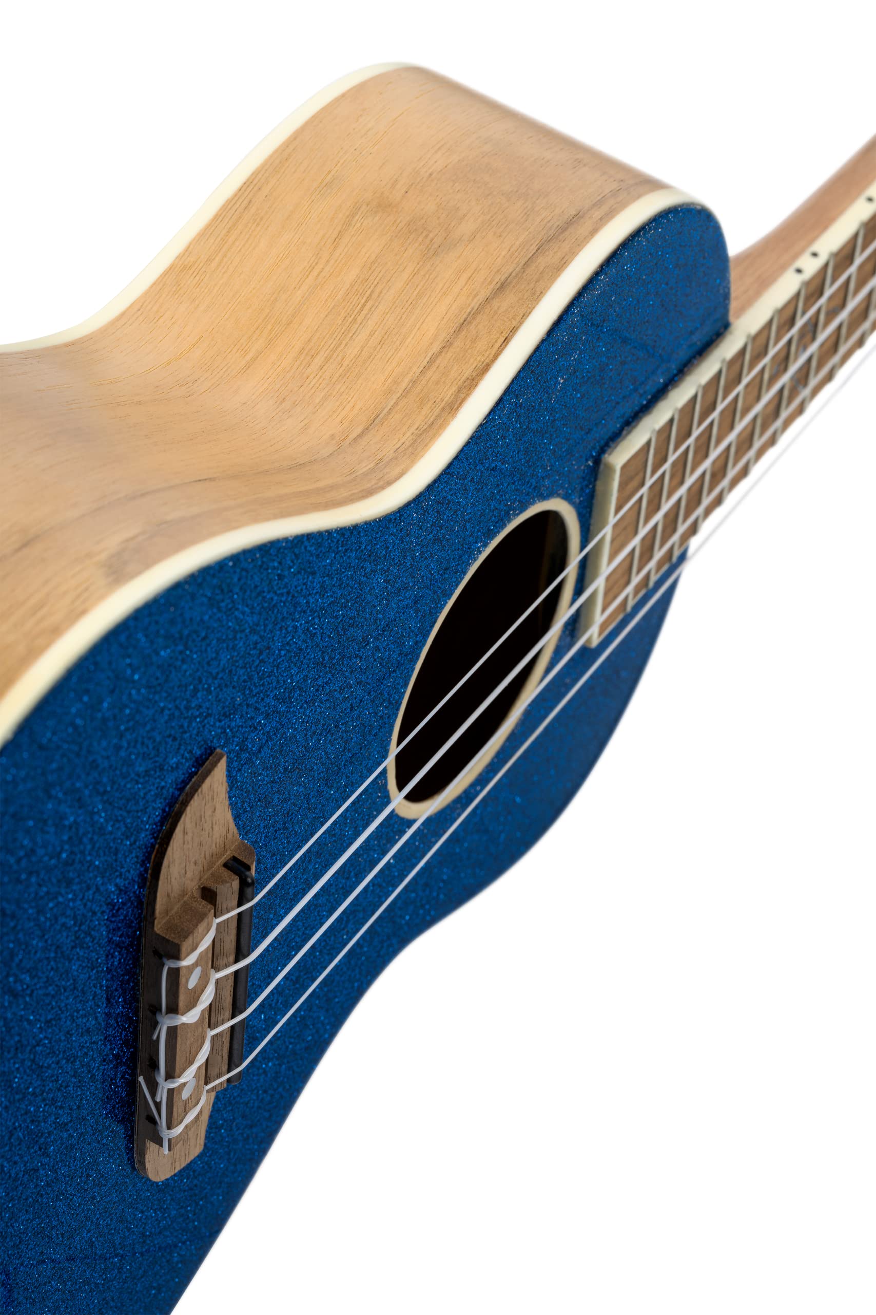 Ortega Guitars Ukulélé Concert Acoustique – Série Element – Housse Incluse – Épicéa, Bleu (RUEL-MBL)