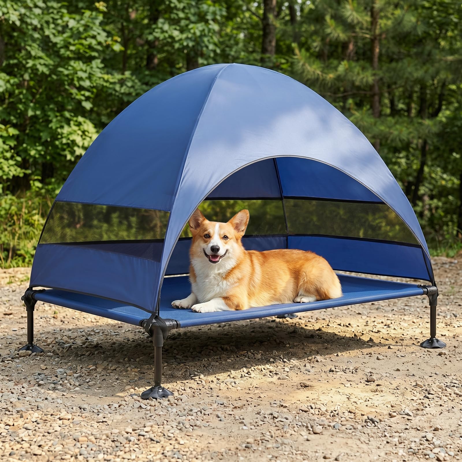 Snagle Paw Hundeliege mit Dach & Erhöhtes Design - Stabiles Hundebett mit Antirutschfüßen, Breiter Schatten - Wasserdicht für Große Hunde Indoor/Outdoor, Camping & Garten — image 1