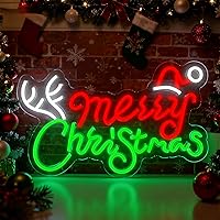 Vista 8 de Alegre Navidad Decoración para el Hogar Sombrero de Papá Noel Letrero de Neón LED Luces de Navidad Ornamentos Árbol de Decoración Letreros de Neón