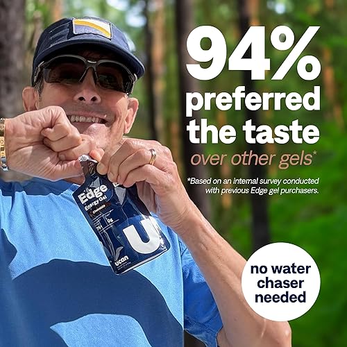 Miniatura 4 de UCAN Edge Energy Gel Shots, chocolate (12 paquetes de 2 onzas) para correr, entrenar, entrenar, fitness, ciclismo, crossfit, sin azúcar, vegana y
