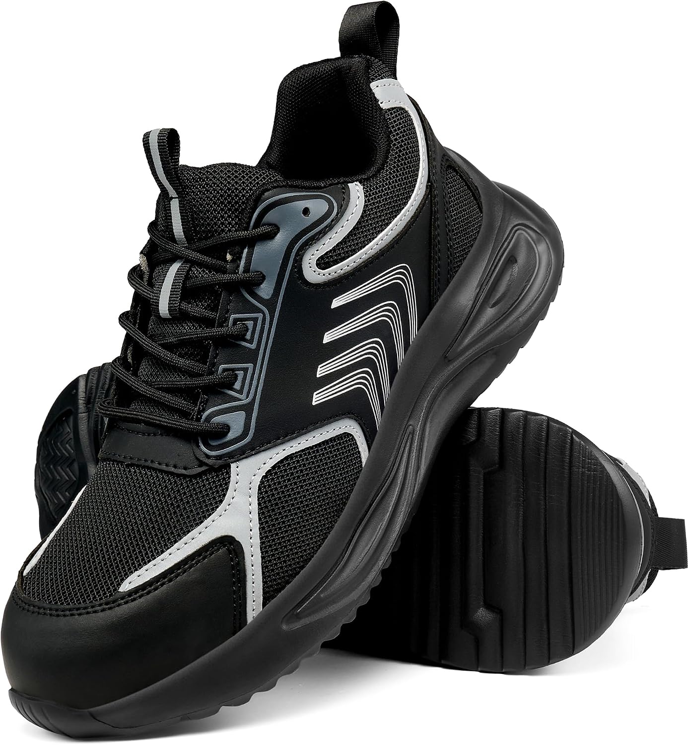 Aomigoct Mens Safety Work Shoes: Steel Toe Protection & Puncture Guard for Construction - Shock-Absorbing & Breathable for All-Day Comfort in Light Industrial - Age 25-50