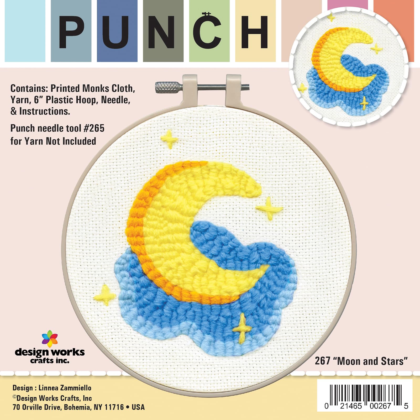 Design Works Crafts Inc. Moon Punch Needle Kit, White