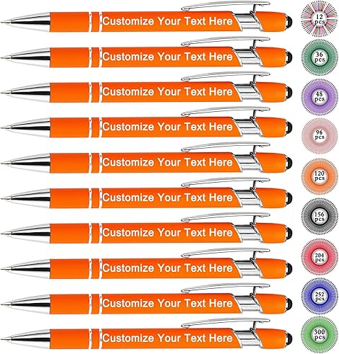 Hasta 300 bolígrafos personalizados a granel, bolígrafos personalizados con grabado gratis, bolígrafos personalizados con tu nombre, texto, mensaje