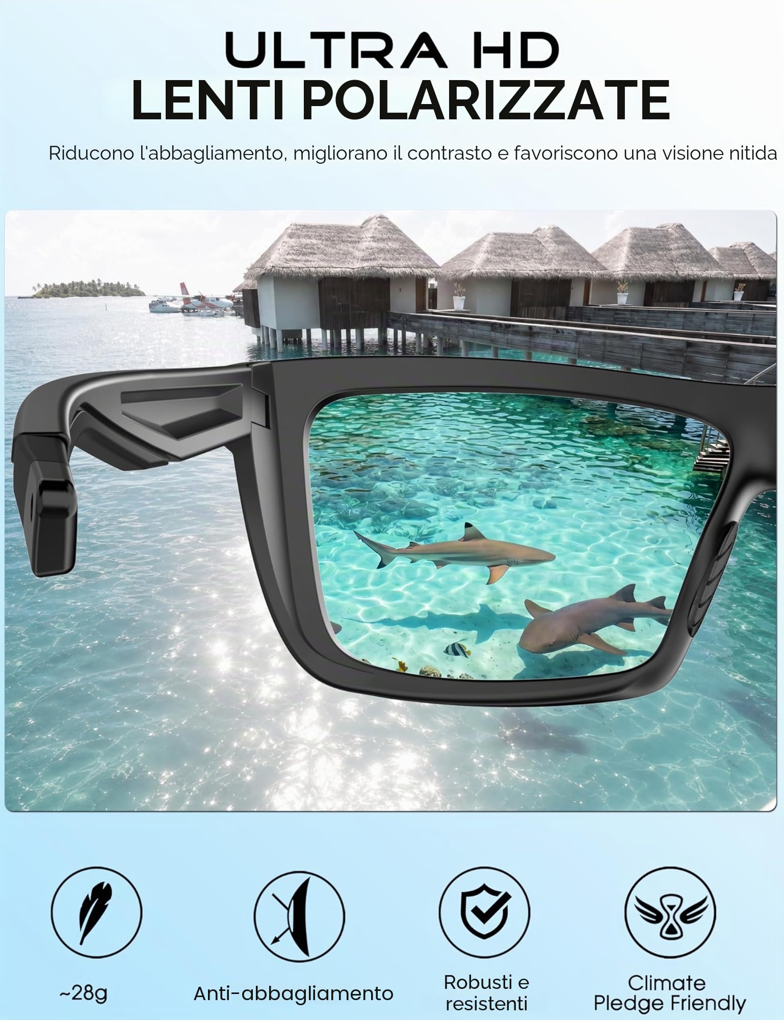ATTCL - Occhiali da sole polarizzati sportivi unisex, adatti per ciclismo, guida e pesca, occhiali da sole con protezione UV, m