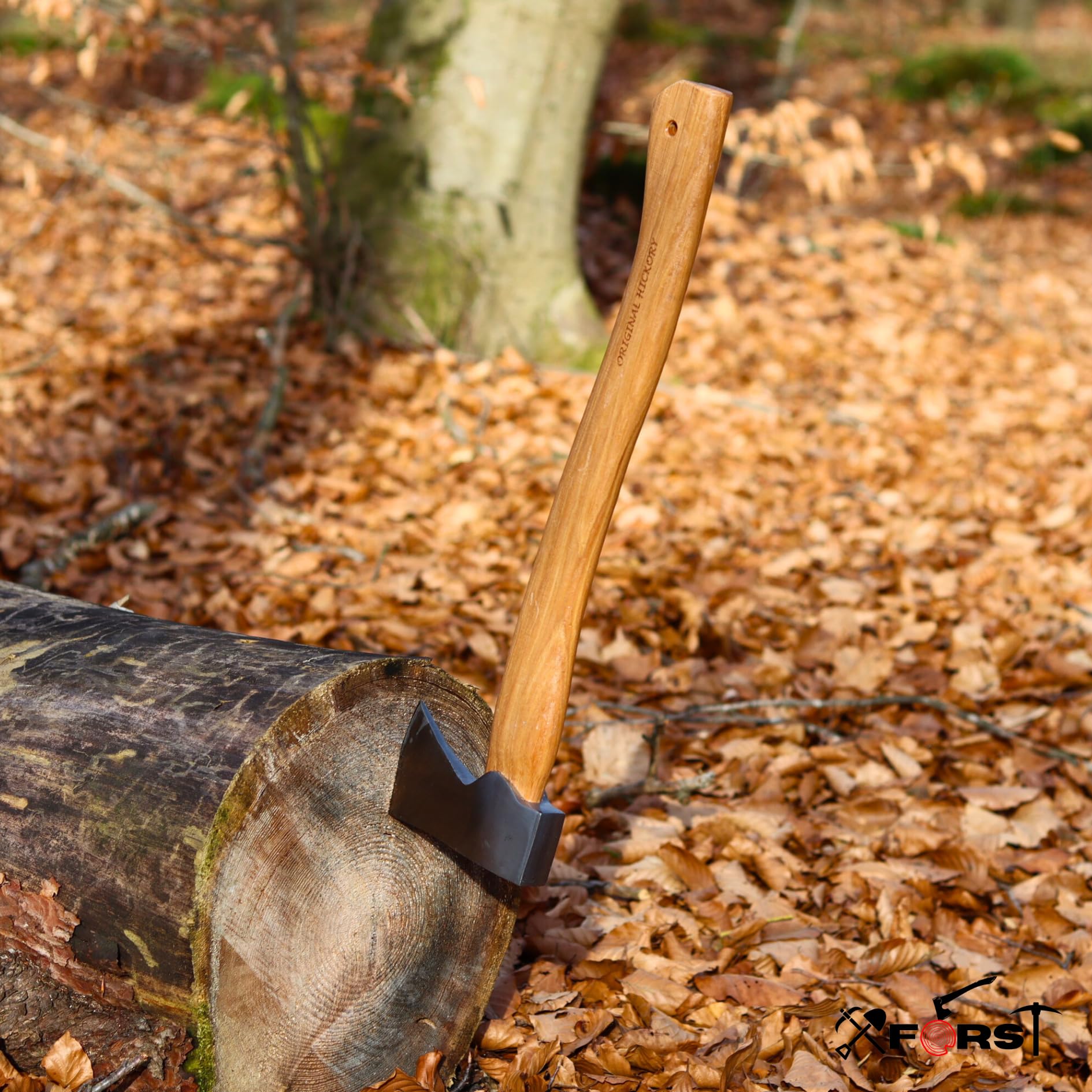Xforst Hache X-AG3 Forestière 50 cm Acier Forgé Manche Bois Hickory 1,15 kg Hache Bois Camping