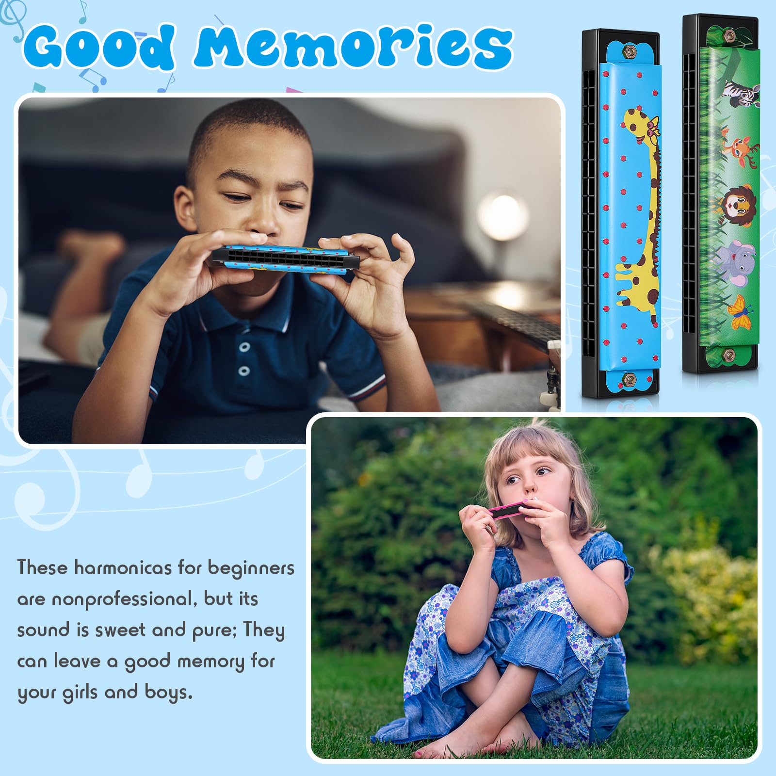Kit 6 Kazoos Multicolores Avec Membranes Et Lanières – Pour Enfants Et Débutants – Instruments De Musique Fun
