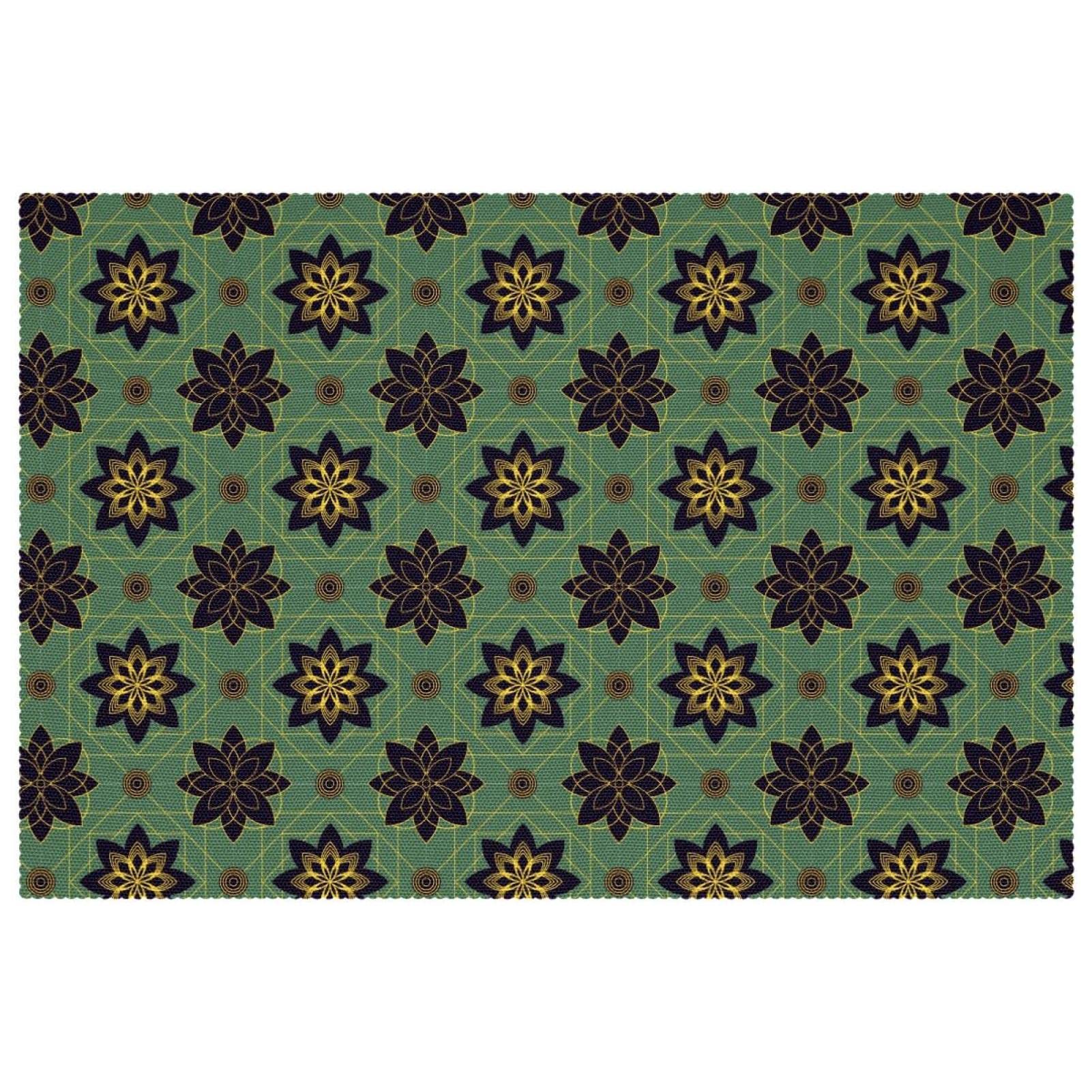 Sets de table vintage à fleurs vertes lot de 6 pièces antidérapants pour salle à manger 30x45cm