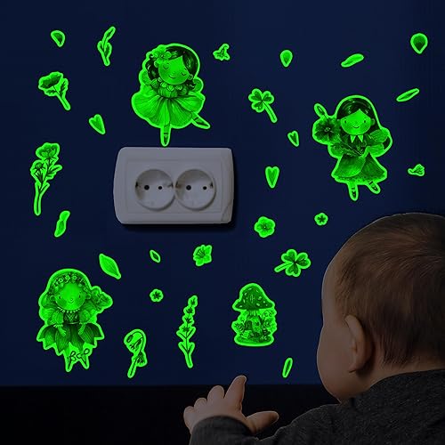 Miniatura 2 de Calcomanía de pared que brilla en la oscuridad, interruptor de luz de habitación, calcomanías luminosas para niños, calcomanías brillantes de