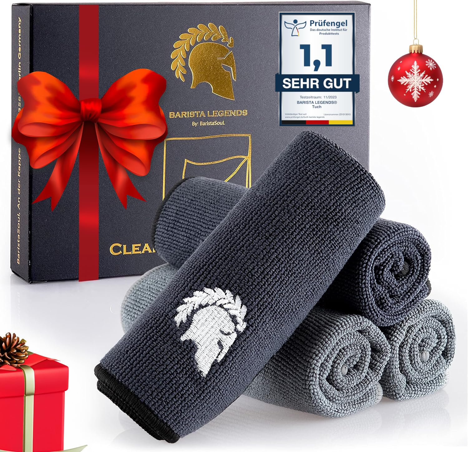 Barista Legends® Barista Cloth Set of 4 – 30 x 30 cm Barista Cloth for Cleaning Your Coffee Equipment – Extremely Absorbent, for Steam Plants and Portafilter Machines