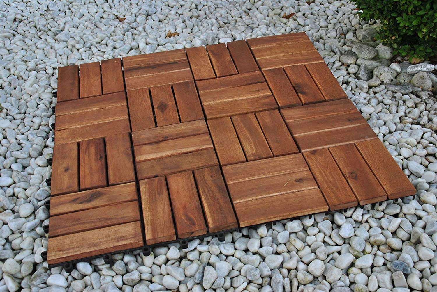 Ikodm Houten tegels, acaciahout, 33 stuks, 3 m²