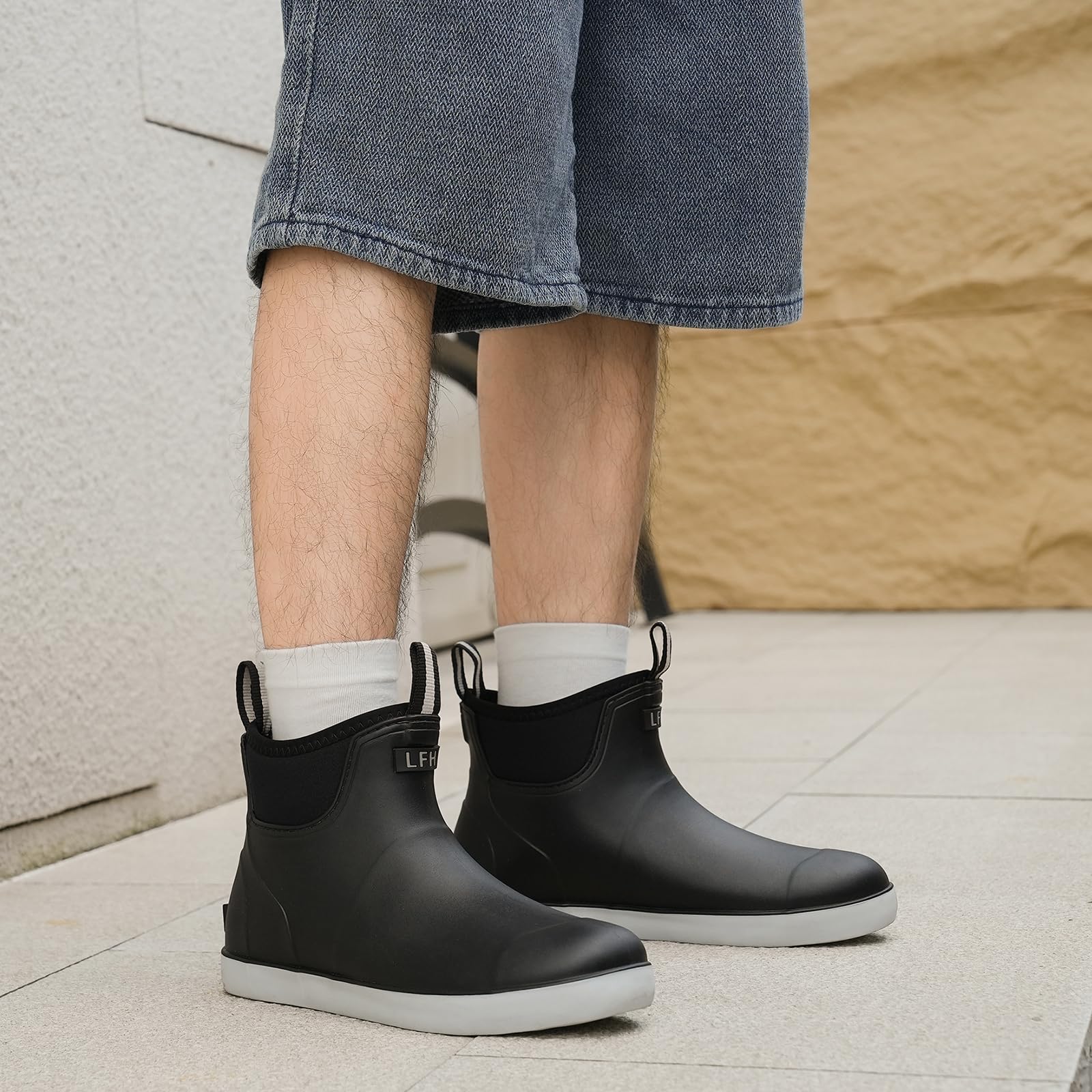 Botas De Para Hombre, Segurida Botines Agua Para Adultos, Antideslizante Hermético De PVC