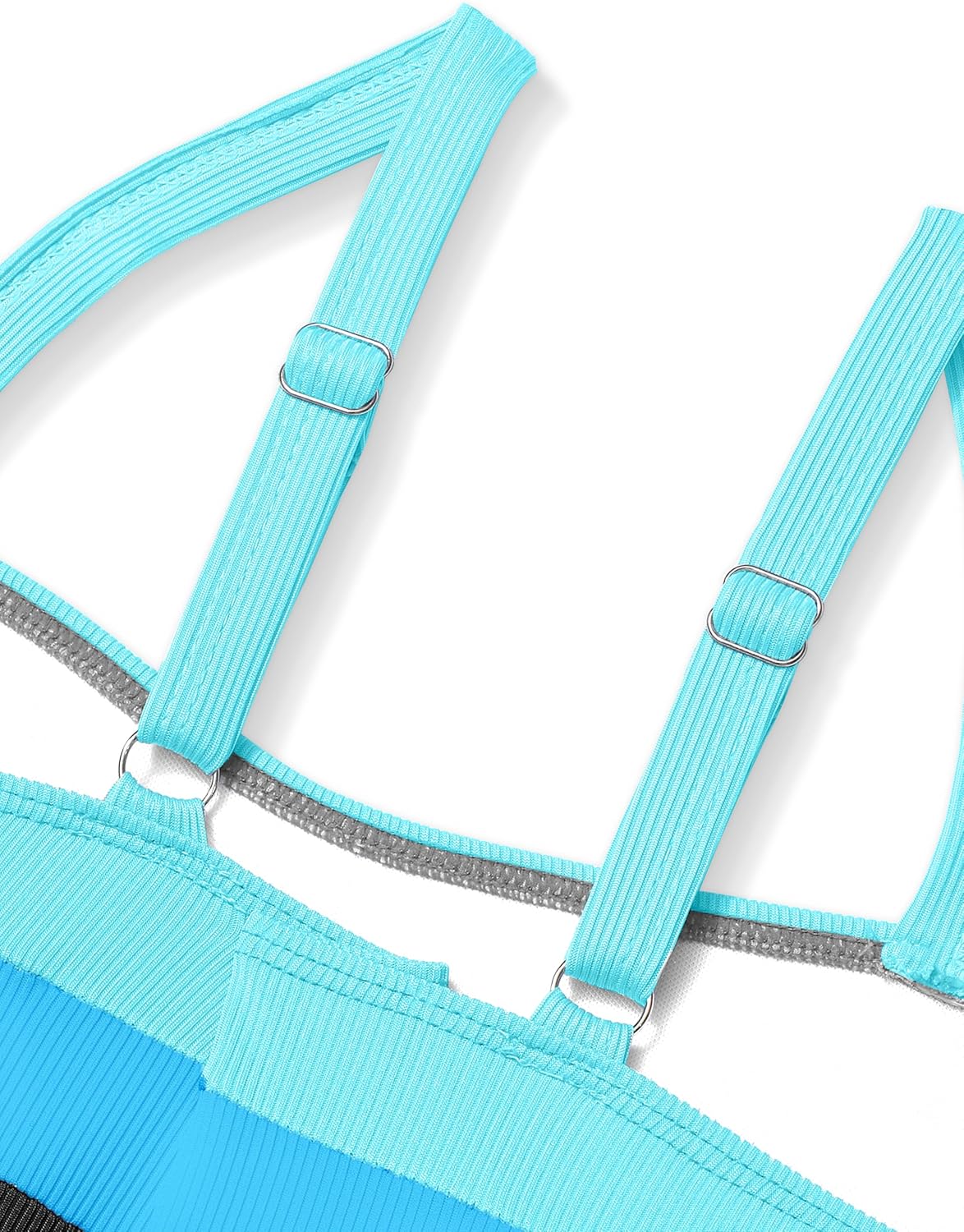 Shallmu Girls Swimsuit Color Block Adjustable Straps One Piece Summer Bathing Suit for Girls 9-16 Years - Image 8