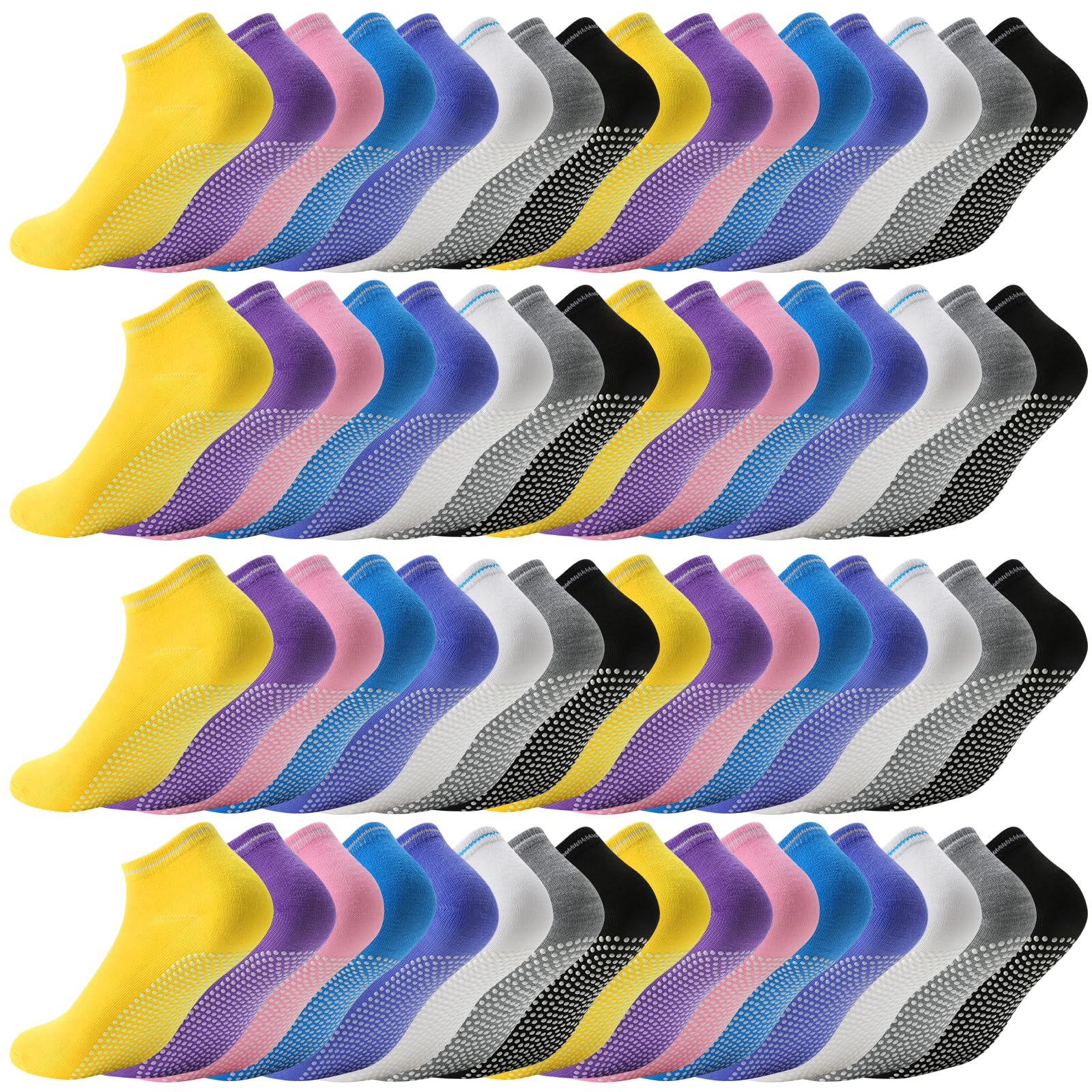 80 pares de calcetines antideslizantes para yoga, pilates, entrenamiento hospitalario, calcetines antideslizantes con agarre para mujeres, niñas y adolescentes, Multi, Talla única