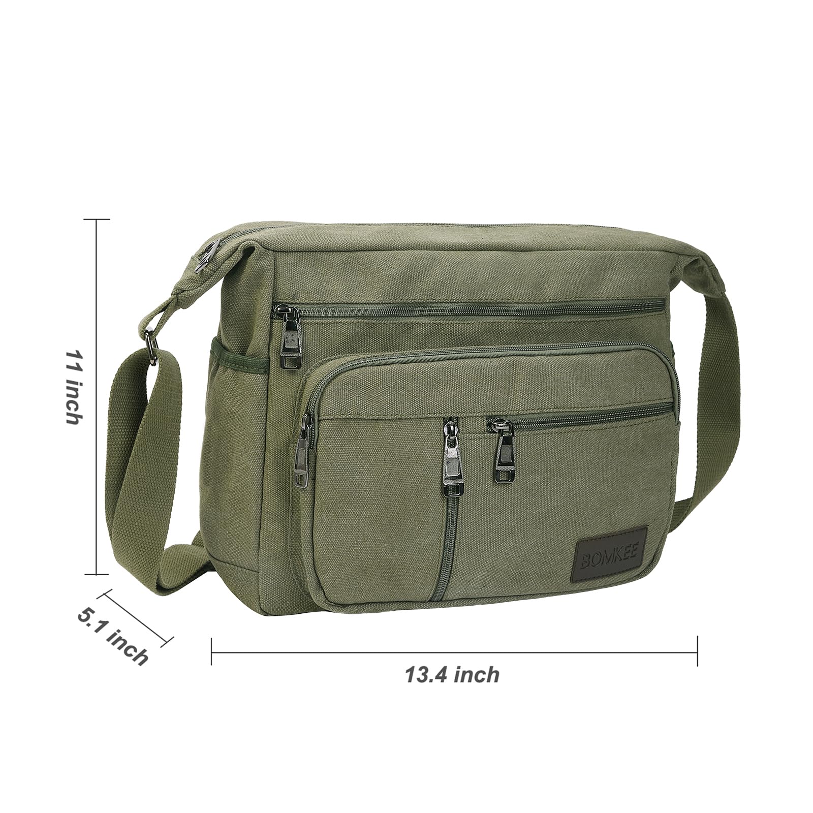 Bolsos Bandolera de Hombres, Bolso Hombro Grande de Lona para Portátiles, Senderismo, Trabajo y Escuela