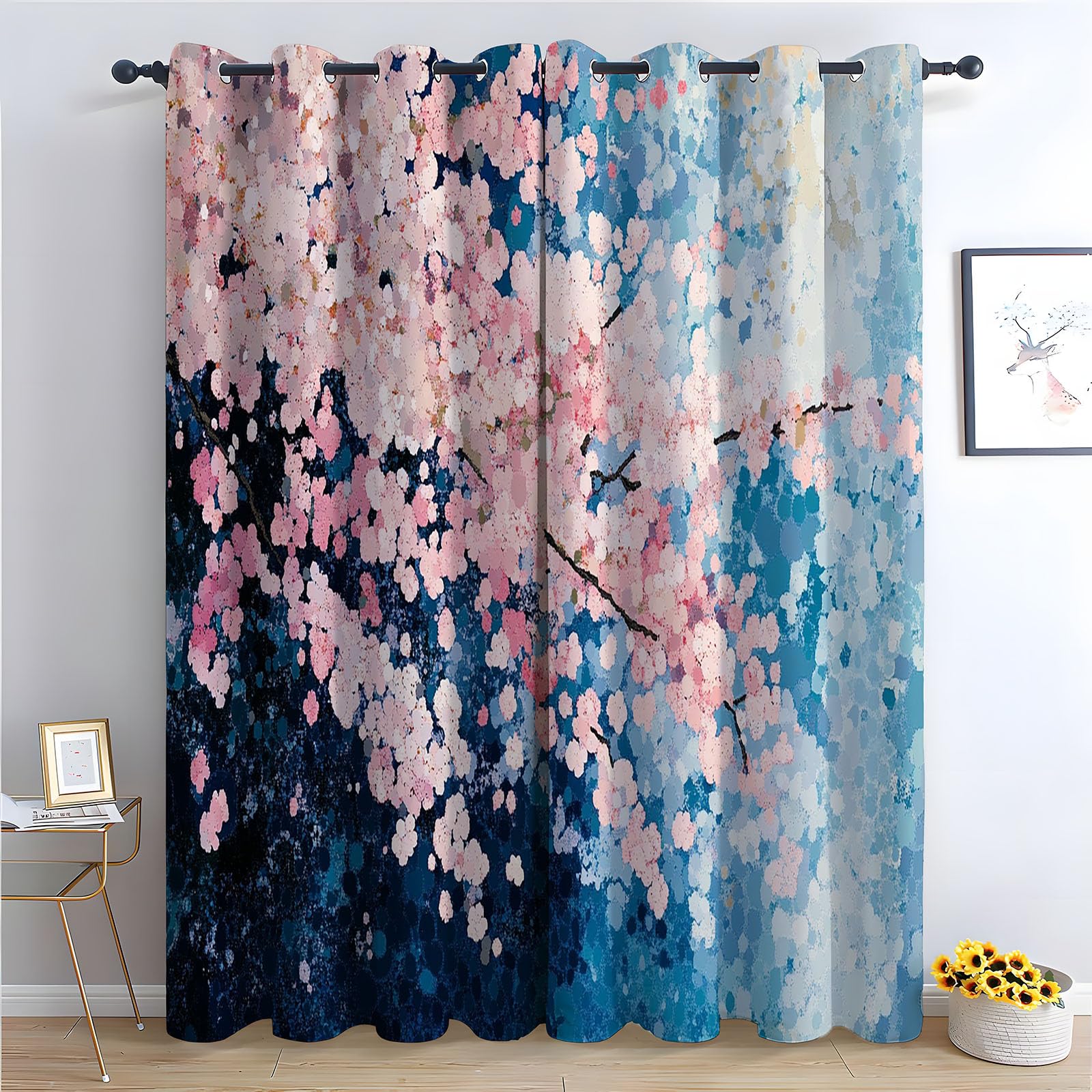 Rideaux à motif lignes roses habillage fenêtre salon 230cm