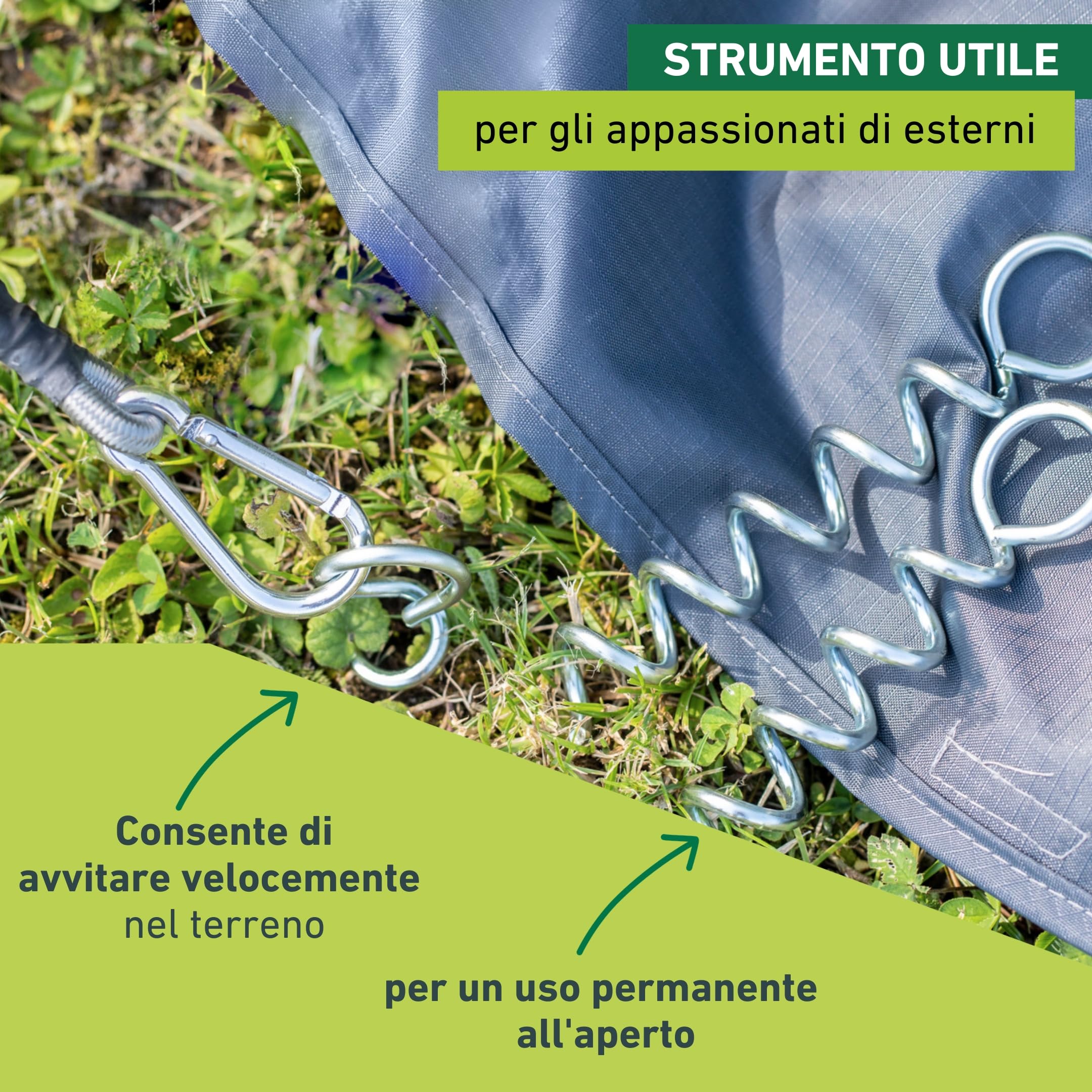 Relaxdays Set Da 25 Picchetti Per Tende, Corda 15 M , Pioli In Plastica - Foto 8