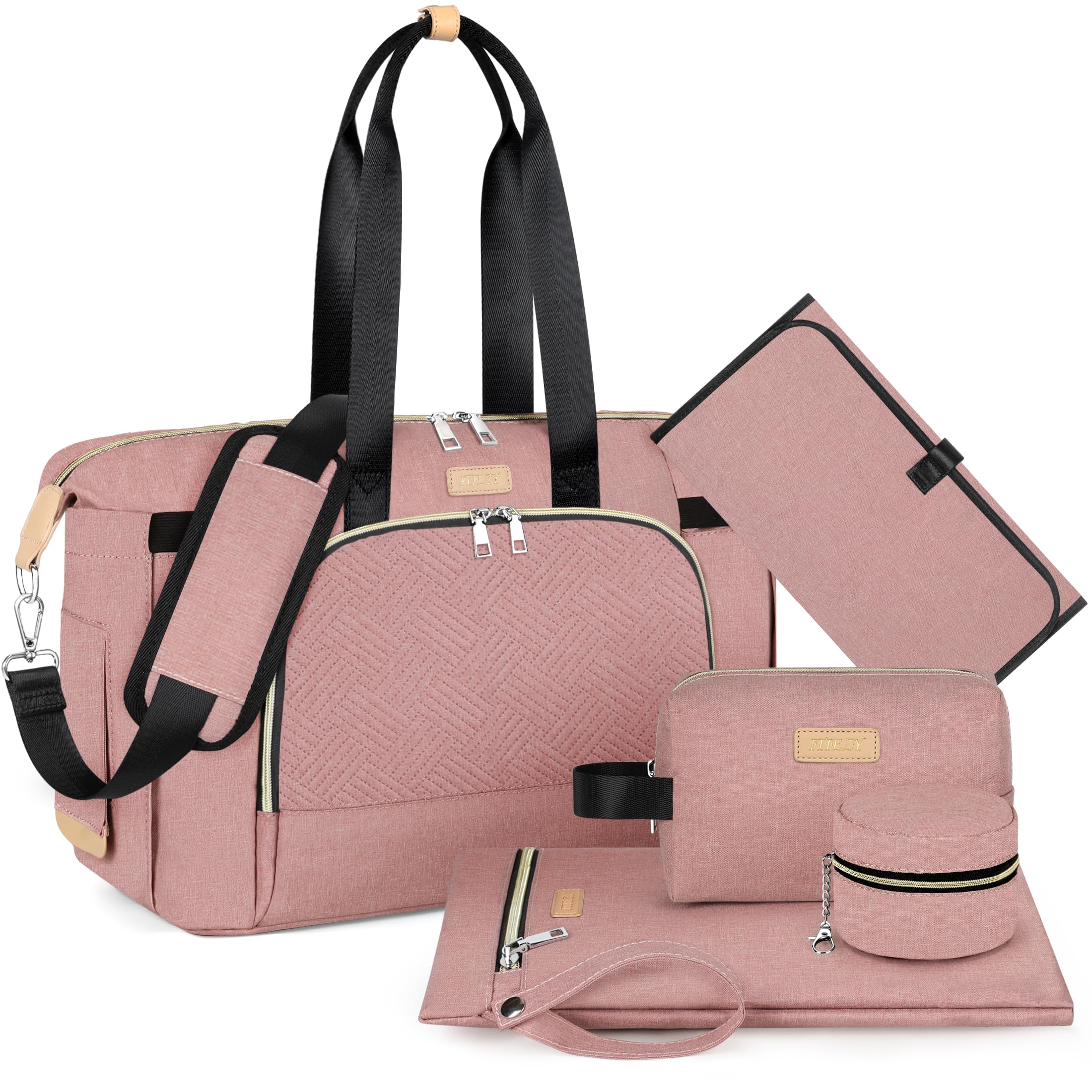 ITIEZY Diaper Bag Tote for Baby - Large Mommy Bag with Portable Changing Pad Pacifier Case, Hospital Bags Travel Baby Bag