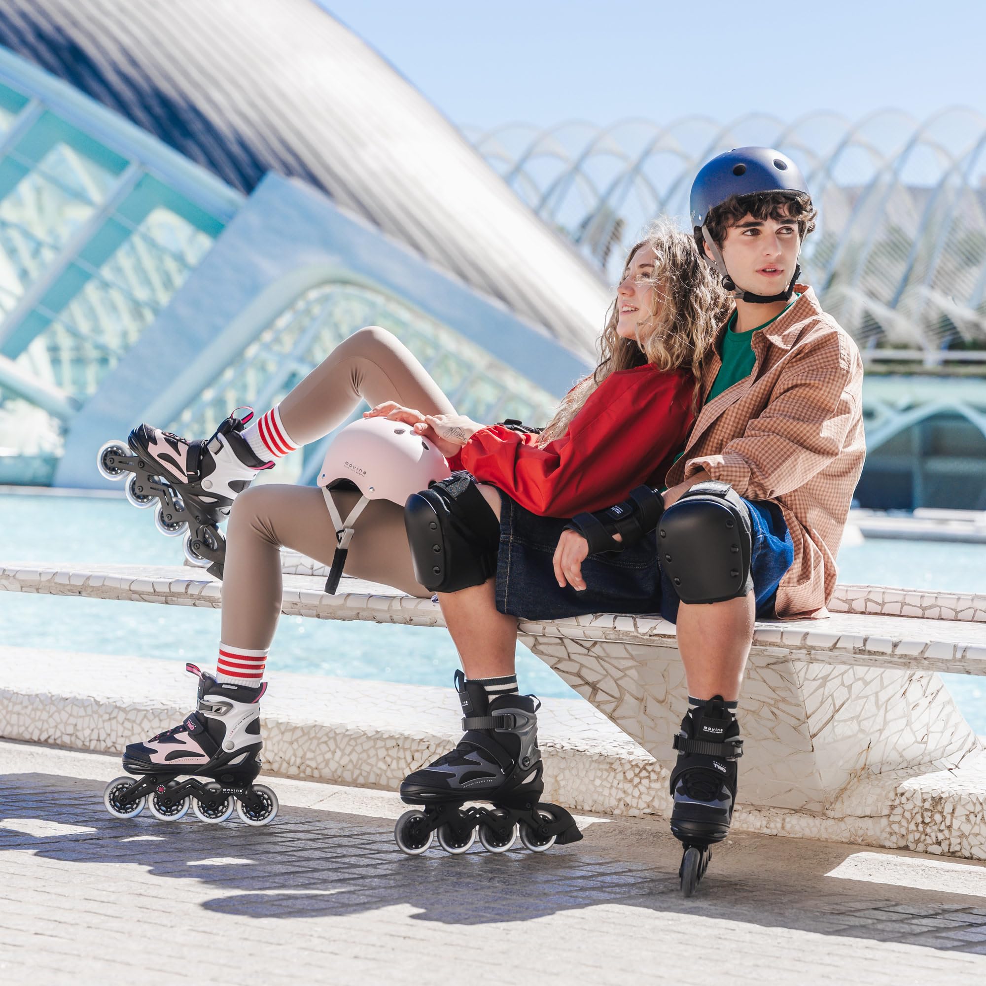 Movino Inline Skates Cruzer Two Rollschuhe Kinder Mädchen Jungen Inliner Rollerskates Fitness Sport Outdoor Inliner für Kinder Inlineskates Verstellbar Großen Rädern 80 mm Kids-Inliner