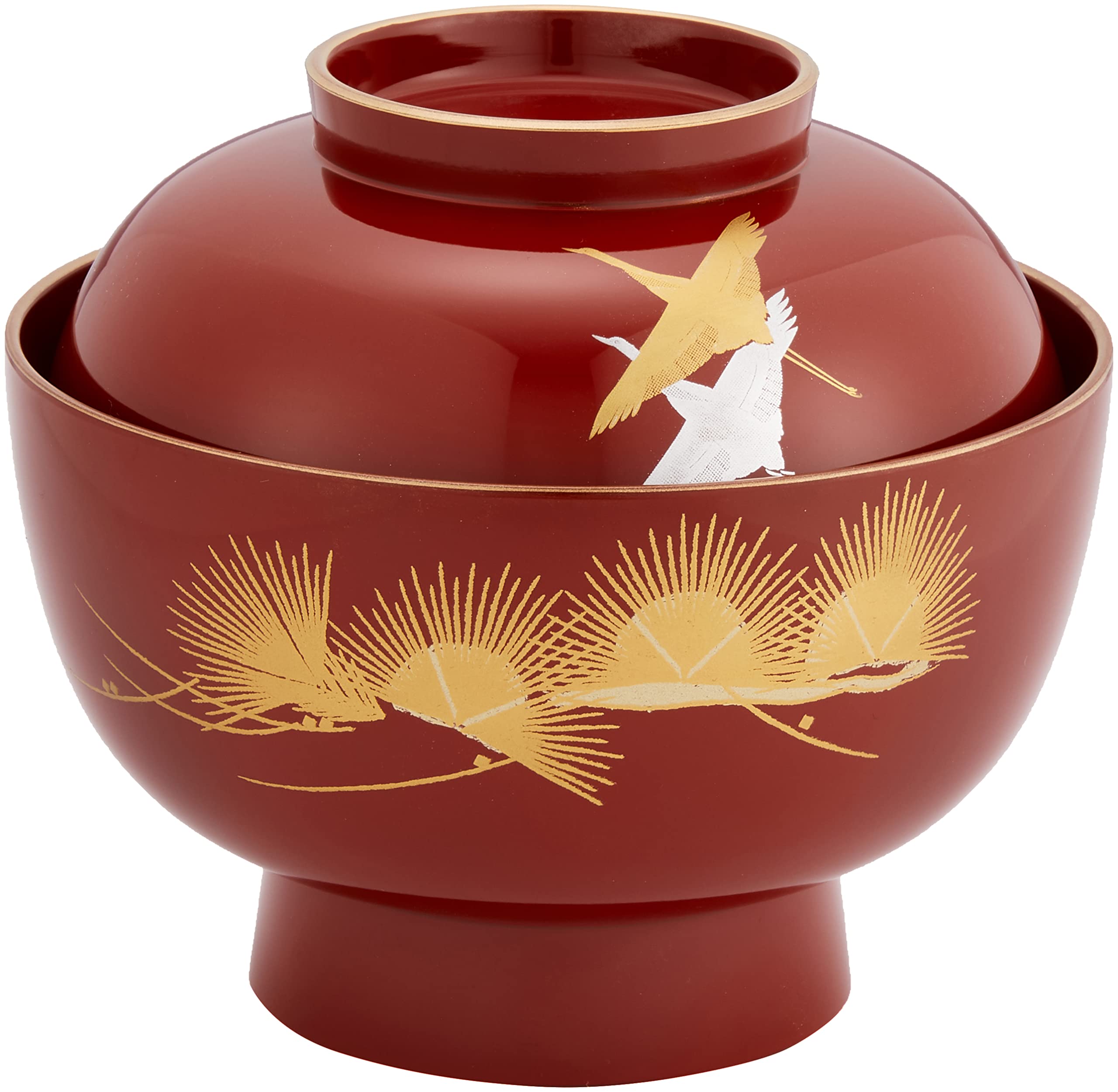 【ちりめん】まえじゅう漆器 Amazon.co.jp: まえじゅう漆器 大名雑煮椀 飛翔 赤渕金 朱 伝統工芸