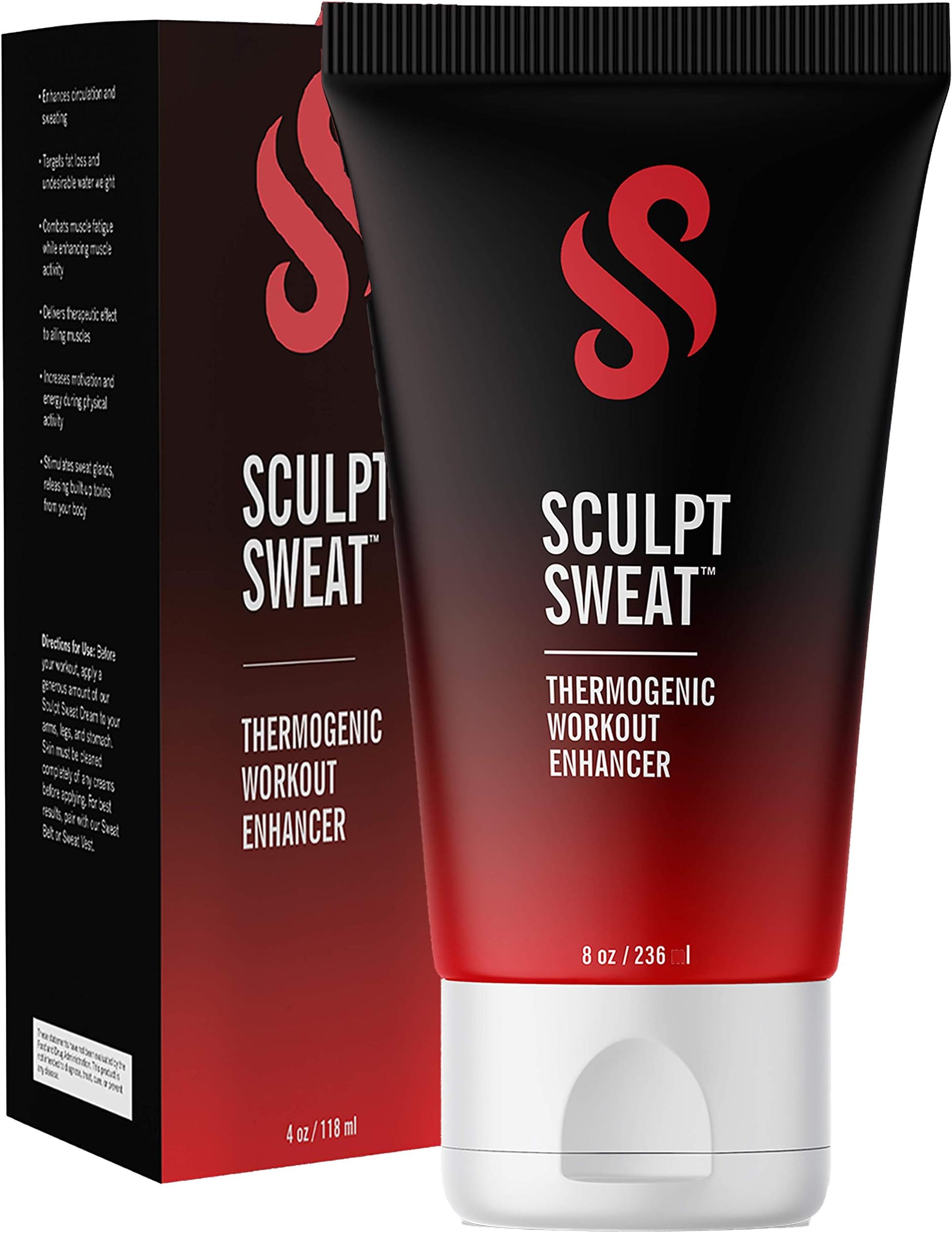 The Perfect Sculpt Sweat Gel Hot Cream - Boost Sweat & Improve Results - Workout Enhancer Sweat Cream - Formulated With Aloe & Dead Sea Salt (8oz/236ml)