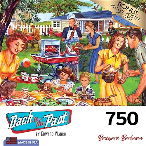 Miniatura 4 de Cra-Z-Art - RoseArt - Back to the Past - Backyard BBQ - Rompecabezas de 750 piezas