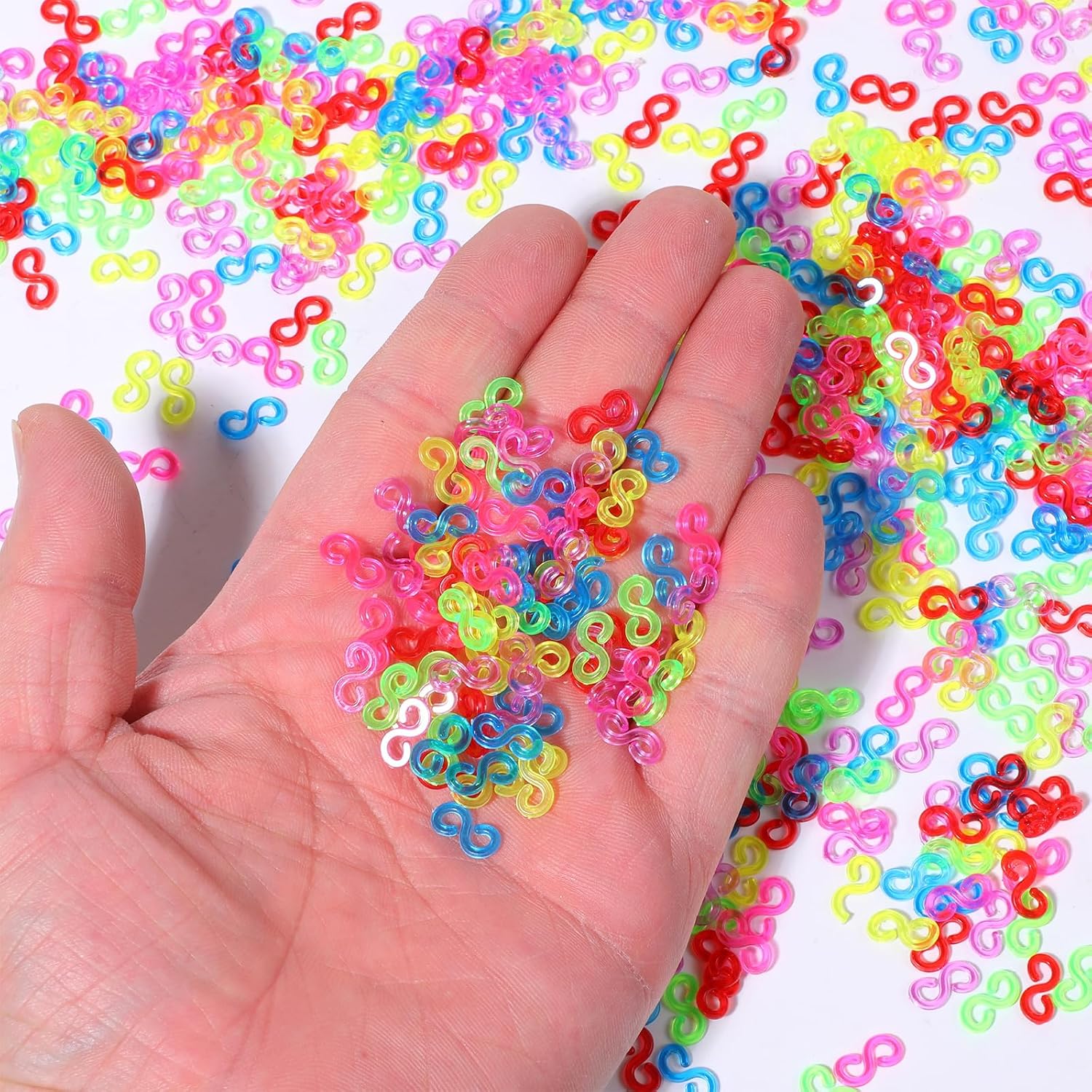 LXUEJIE 800Pcs S Clips Bracelet Connectors, Colorful Loom Bracelet Tools image 5