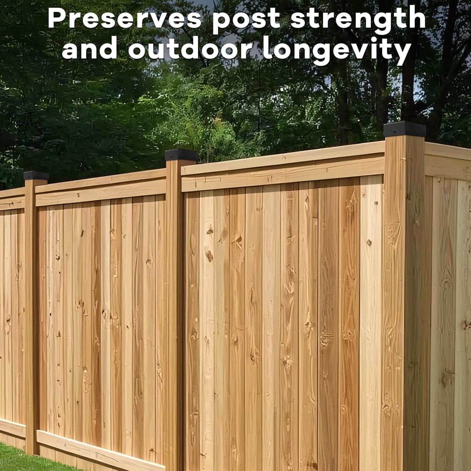 10 Pack 4x4 Post Caps, Black Galvanized Steel Flat Post Caps for 3.5"x3.5" Wood Posts, Weatherproof Caps Cover with Screws for Outdoor Fence Deck, Porch, Corridors Mailbox
