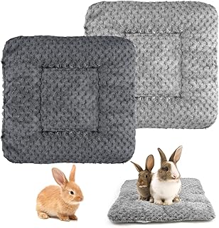 Pack of 2 Small Animal Plush Bed Rabbit Bed 30 x 30 cm, Washable Fleece Rabbit Guinea Pig Cushion, Warm Fluffy Plush Bed for Small Animals for Guinea Pigs, Rabbits, Hamsters product image