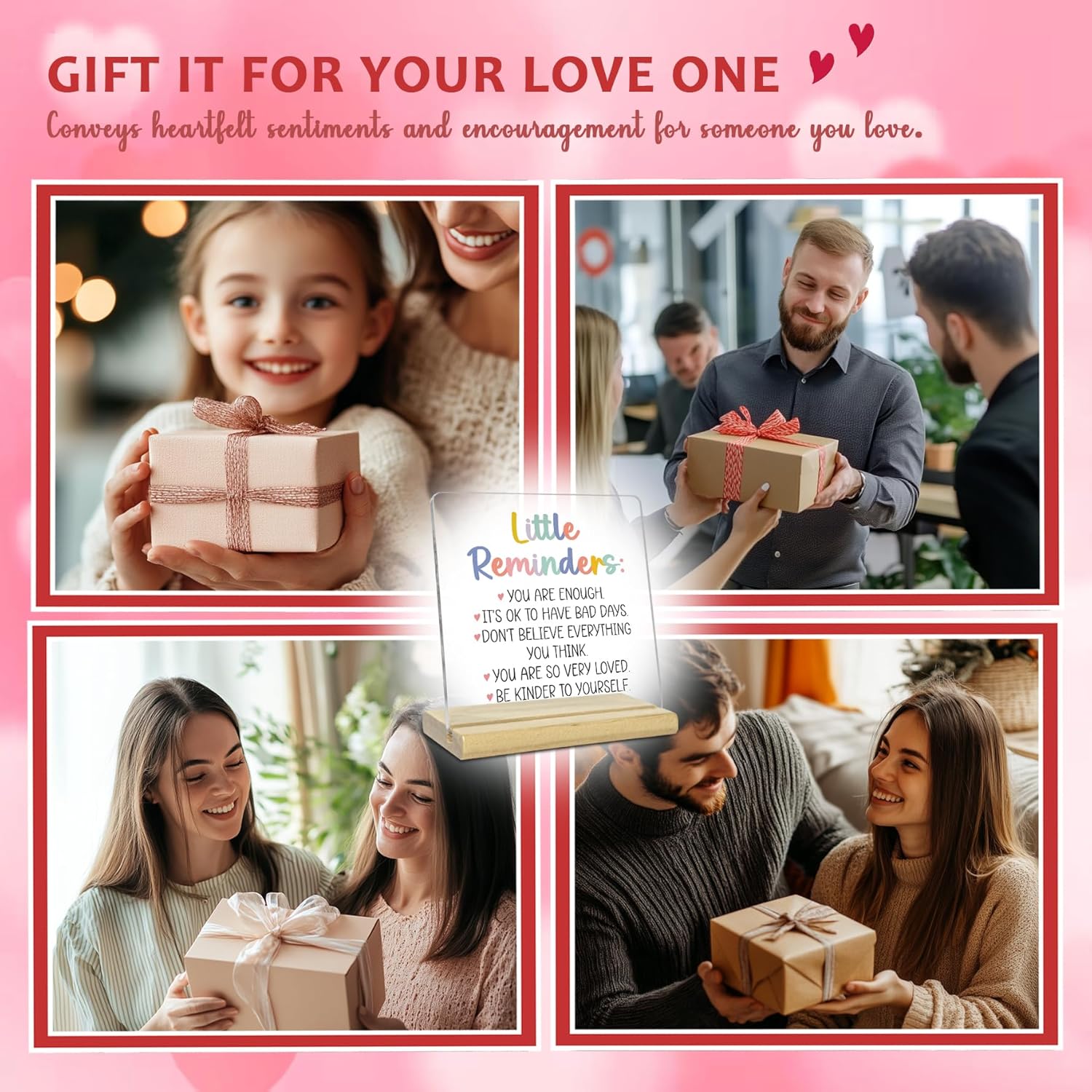 Inspirational Acrylic Desk Decor for Women, Little Reminders Motivational Acrylic Plaque Sign for Home Office Table Decoration - Image 4