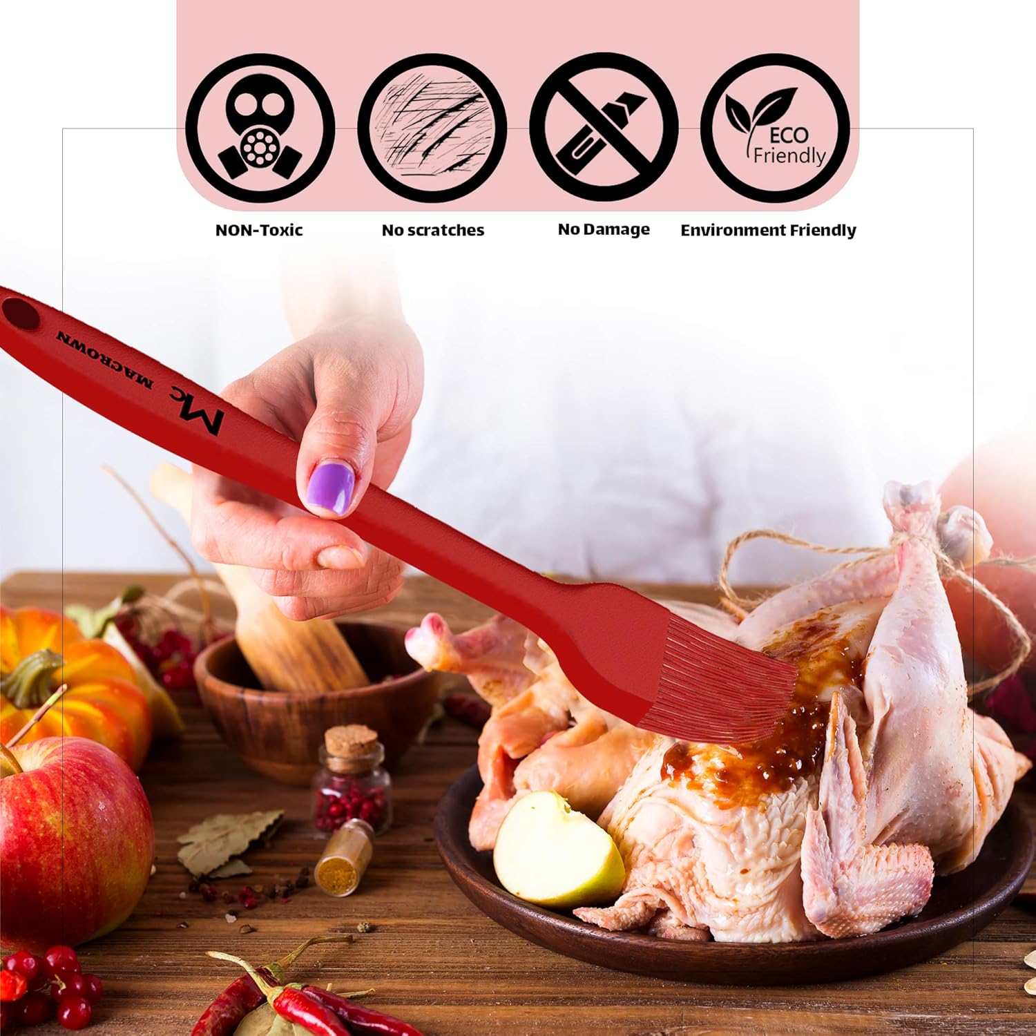 MACROWN Meat Injector Kit - Complete Set Includes Food-Grade Stainless-Steel Injector with 3 Marinade Injection Needles, Plastic Syringe with Plunger & Turkey Baster - Grilling Gifts for Men & Women : Home & Kitchen