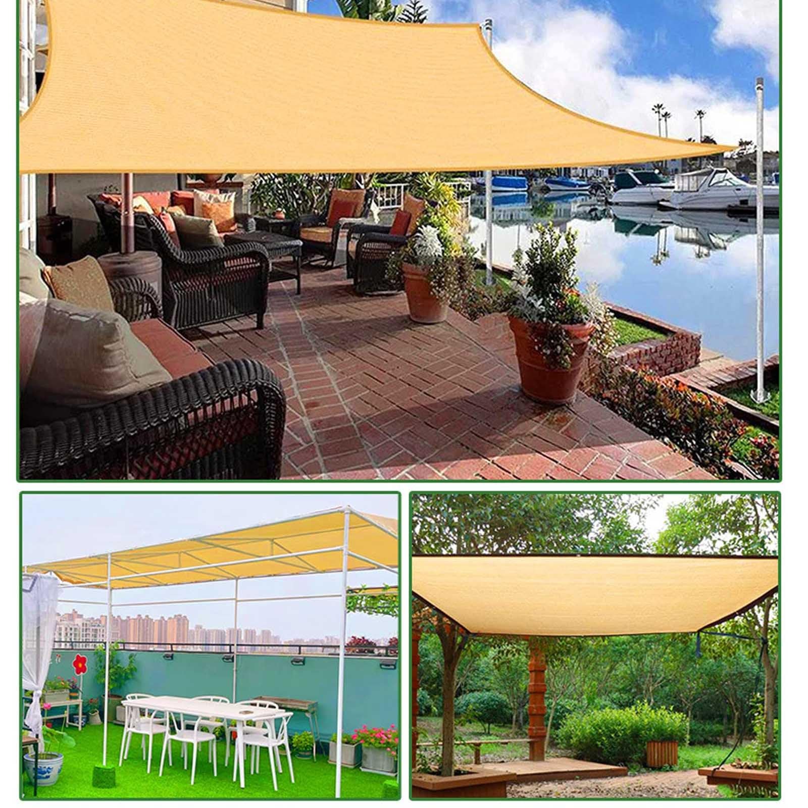 KAnduo Tende A Vela Ombreggiante Impermeabile 3x4 4x5 6x8 8x8 8x10m, Protezione Raggi UV 90%, Telo Ombra Tende da Sole for Esterno Giardino Terrazzo(4x8m)