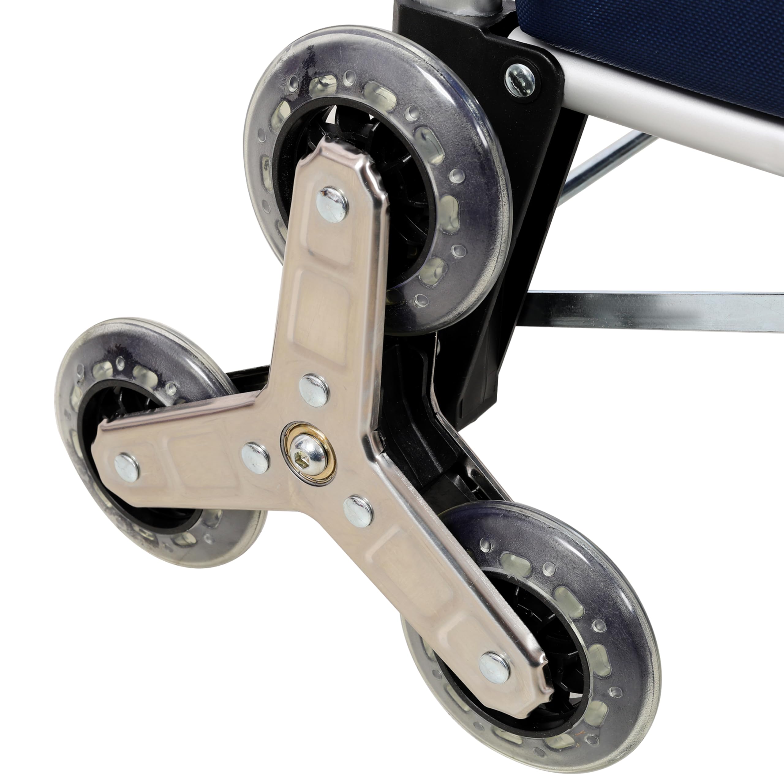 Foldable Shopping cart for Groceries with Wheels, Rolling Handtruck Standard, Stair Climber Hand Truck, Heavy-Duty Stair Climbing Cart, Lightweight Luggage Trolley, Black