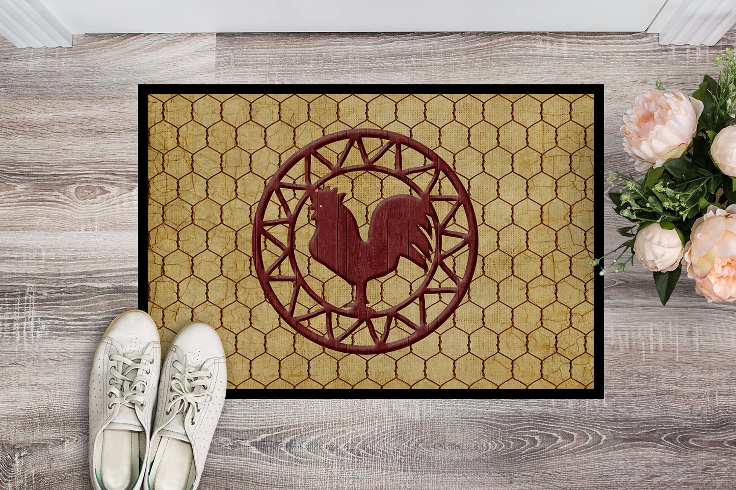tesori dell' Caroline Rooster pollaio Tappetino per Interni o Esterni, Multicolor, 18" x 27"