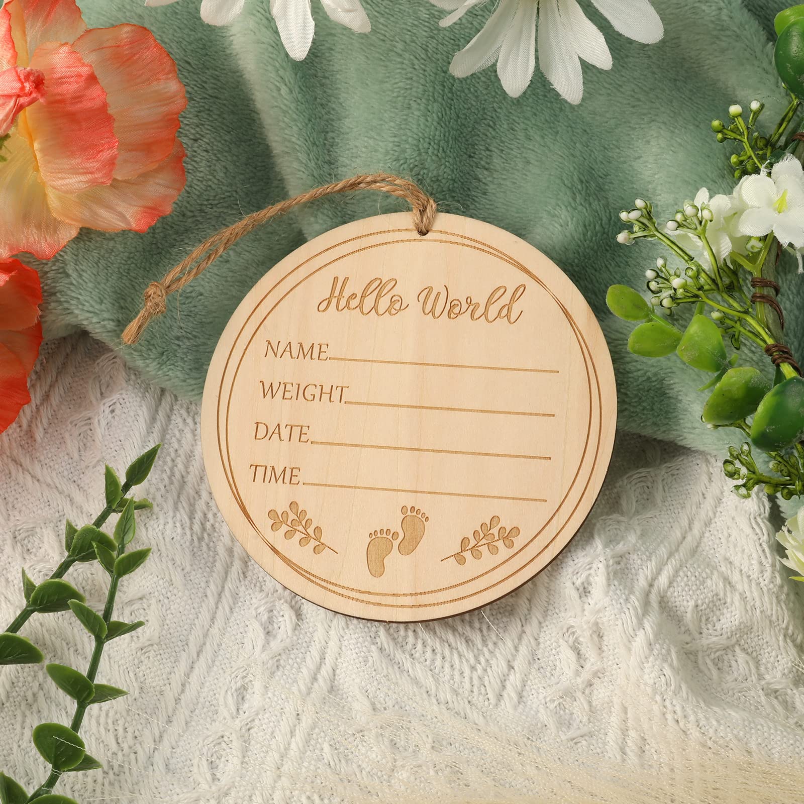 Snapklik.com : LUTER Baby Announcement Sign, 3.9 Inch Hello World ...